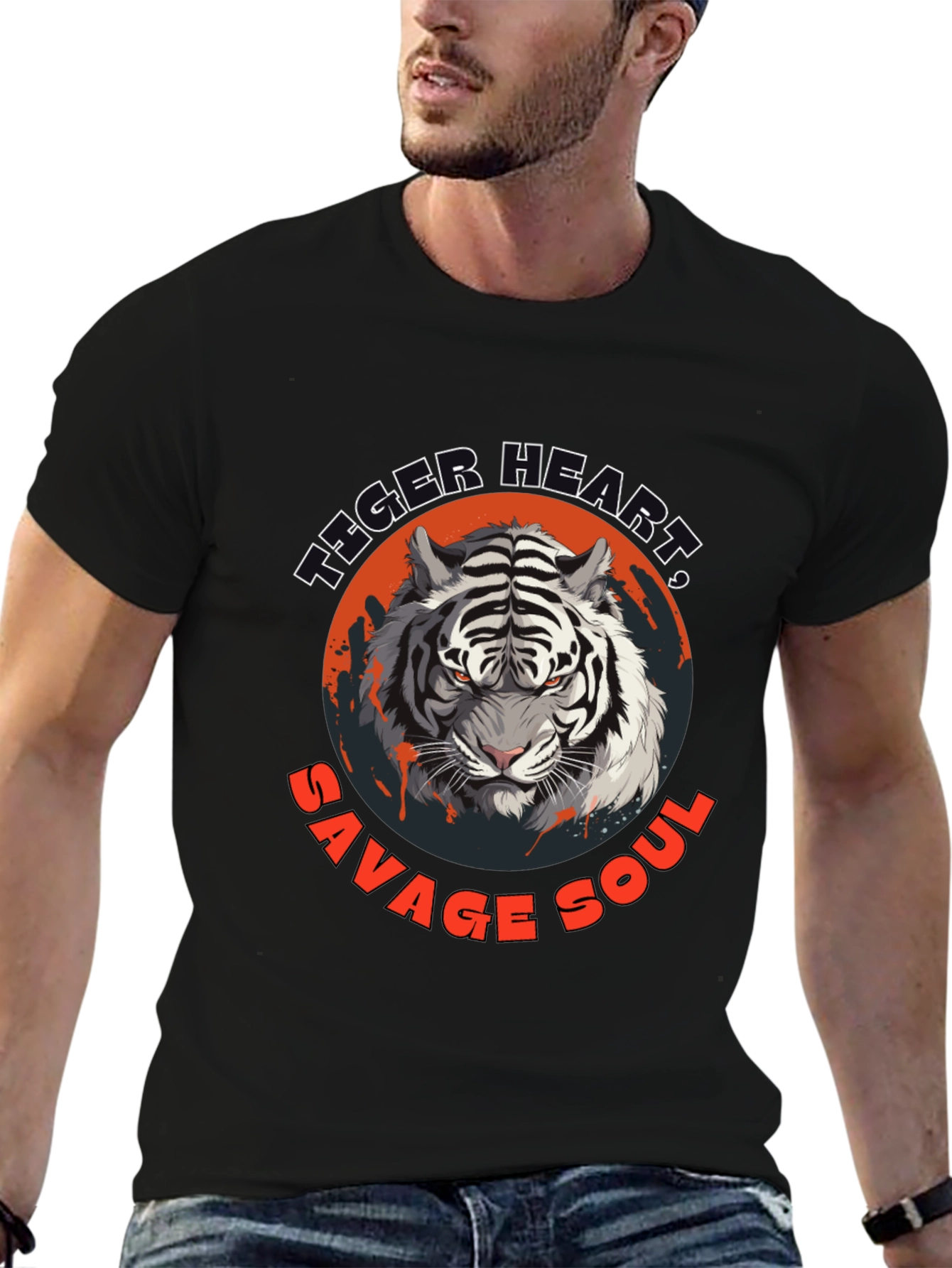 Black Tiger Heart Savage Soul Graphic Tee view 6