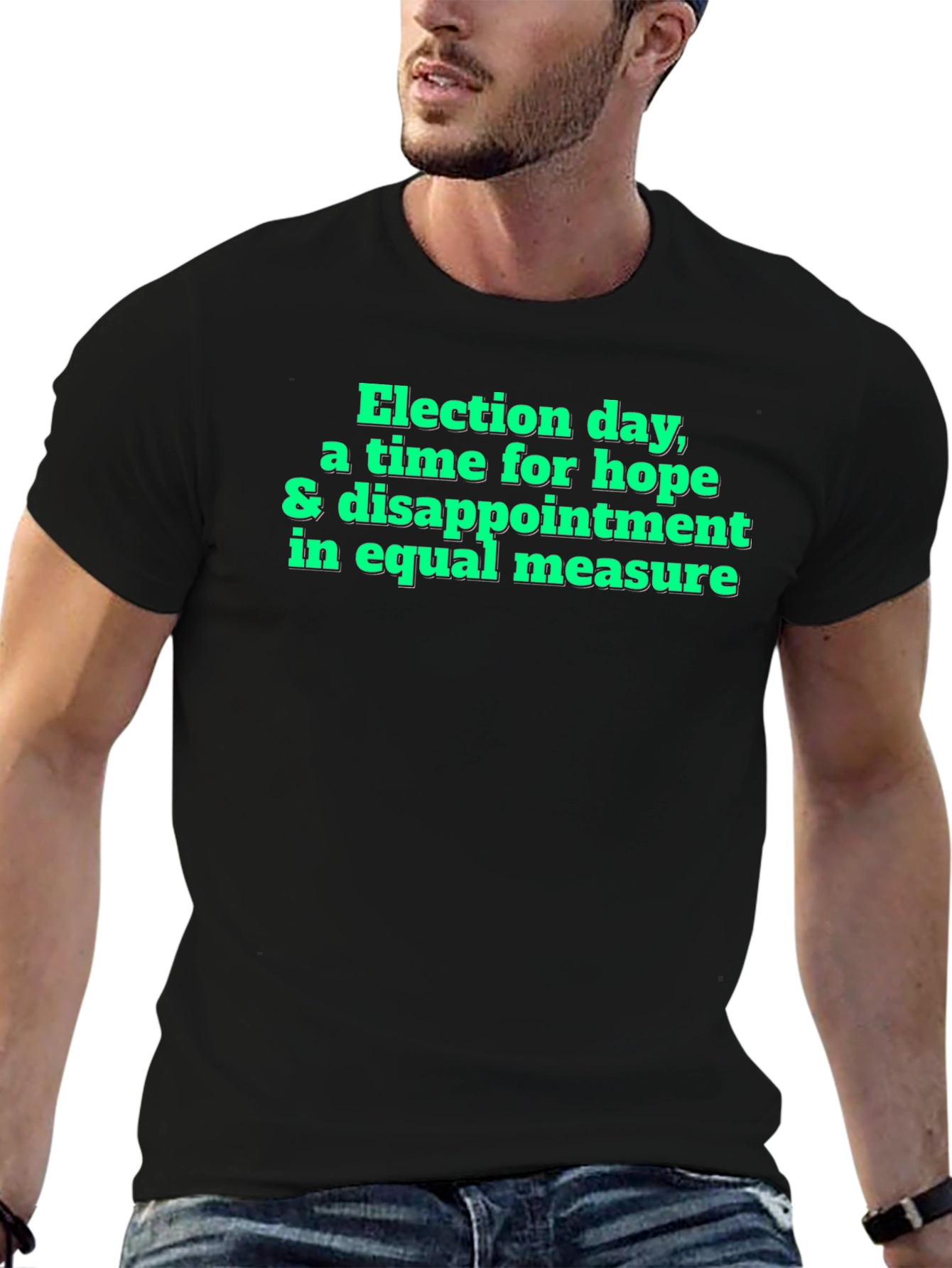 Black Election Day Hope & Disappointment T-Shirt view 6