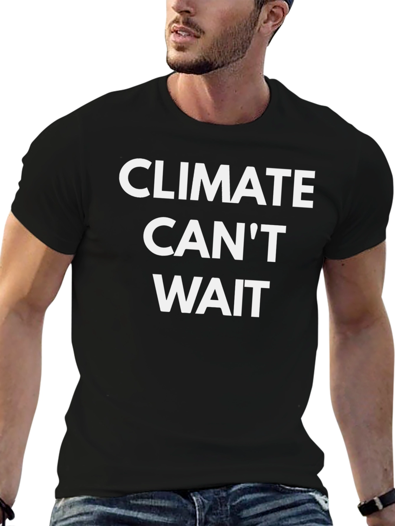 Black Climate Can't Wait Black Graphic Tee view 6