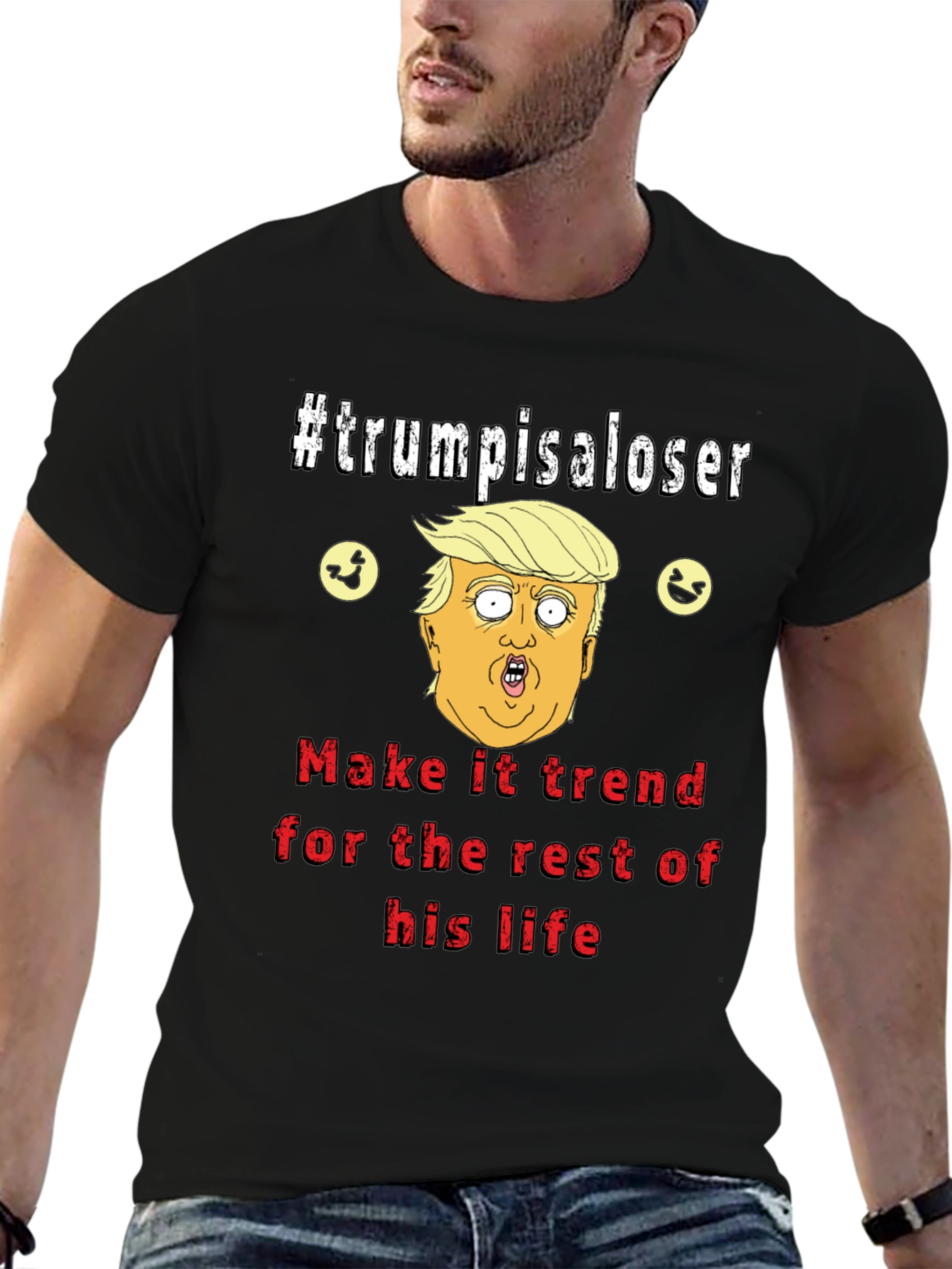 Black Trump is a Loser Graphic T-Shirt view 6