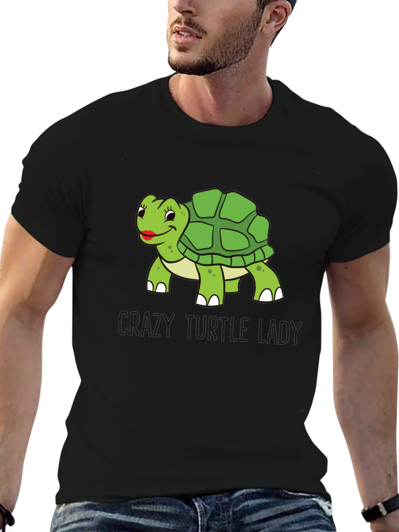 Black Crazy Turtle Lady T-Shirt view 6