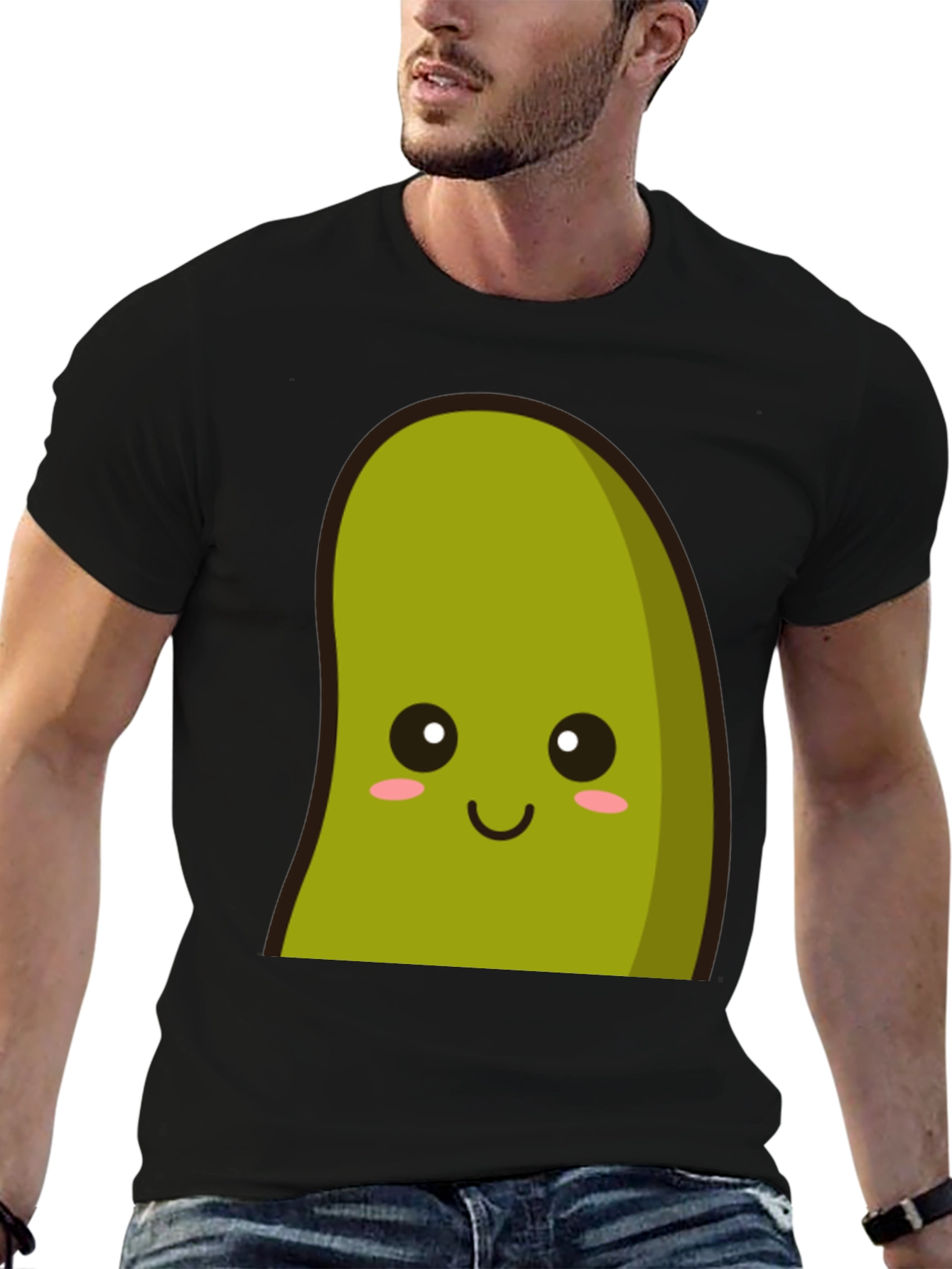 Black Kawaii Avocado Graphic Tee - Unisex Soft Cotton Blend view 6