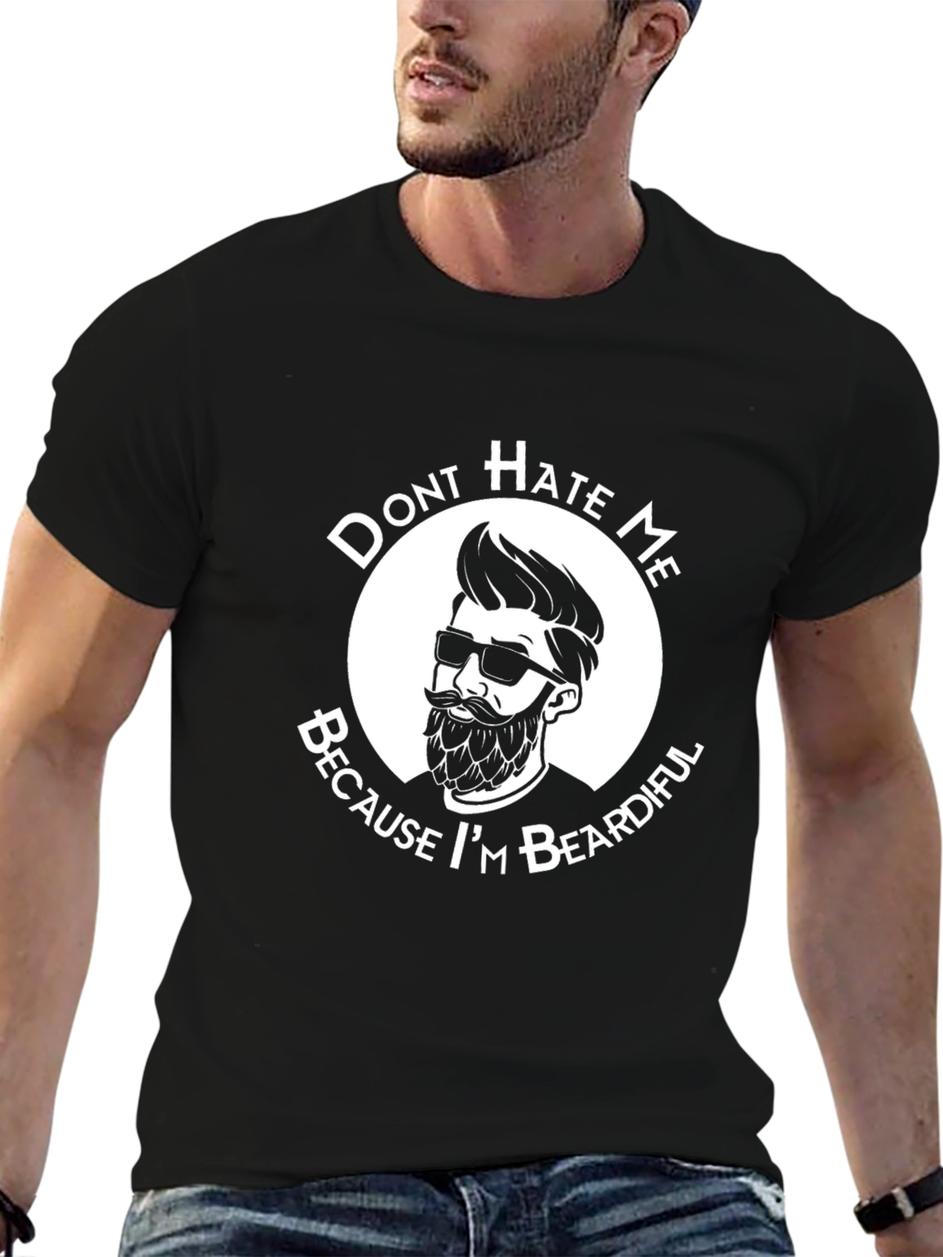 Black Don't Hate Me Because I'm Beardiful T-Shirt view 6