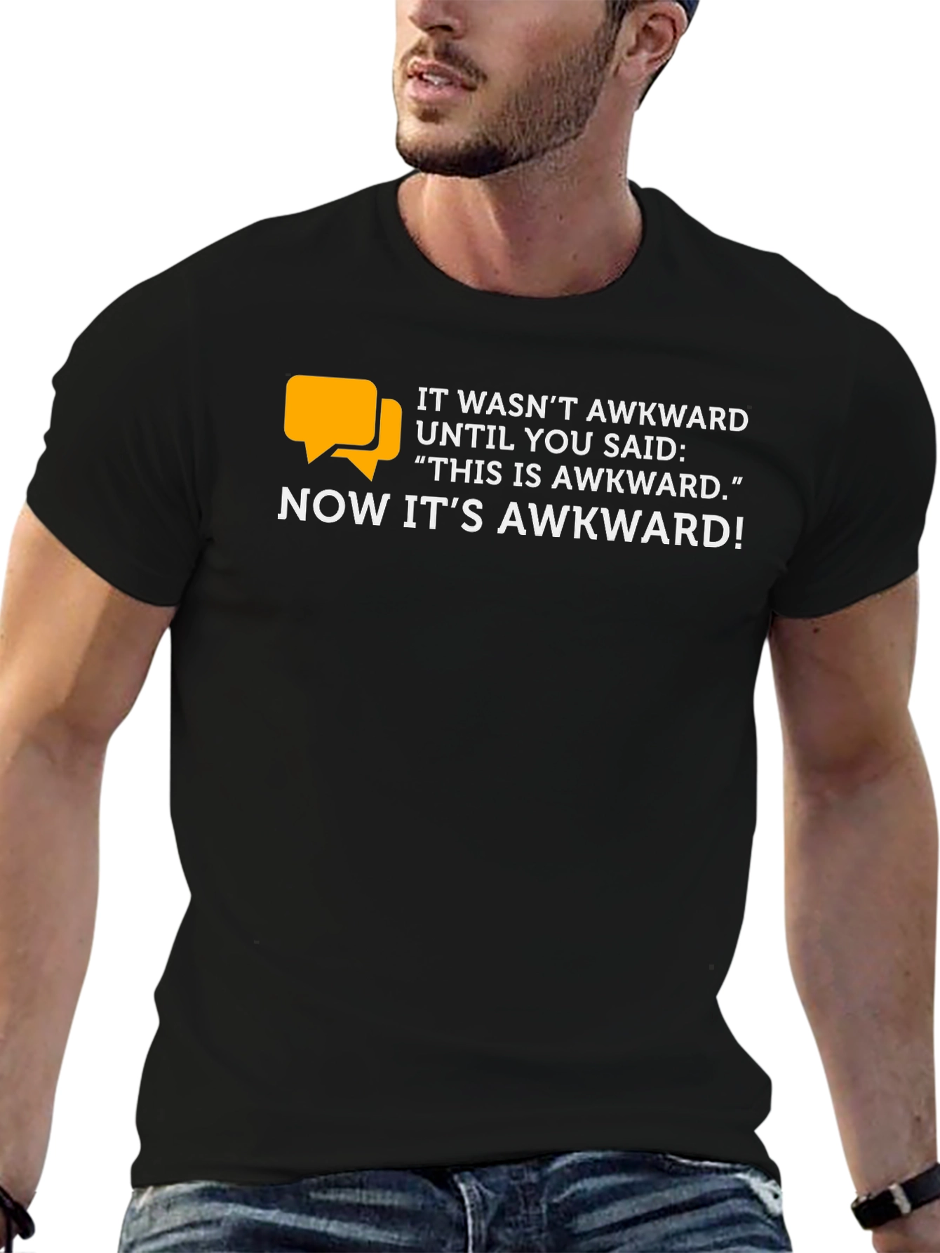Black Awkward Conversation Starter Graphic Tee view 6