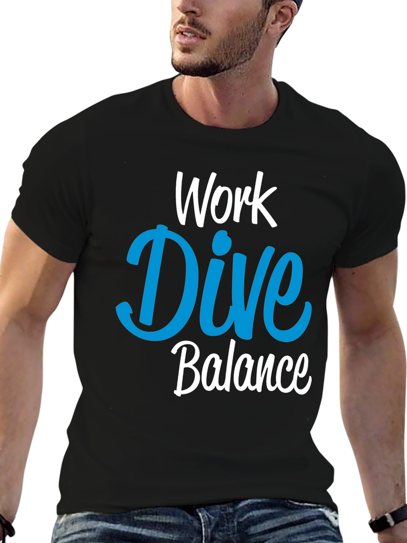 Black Work Dive Balance Graphic T-Shirt view 6