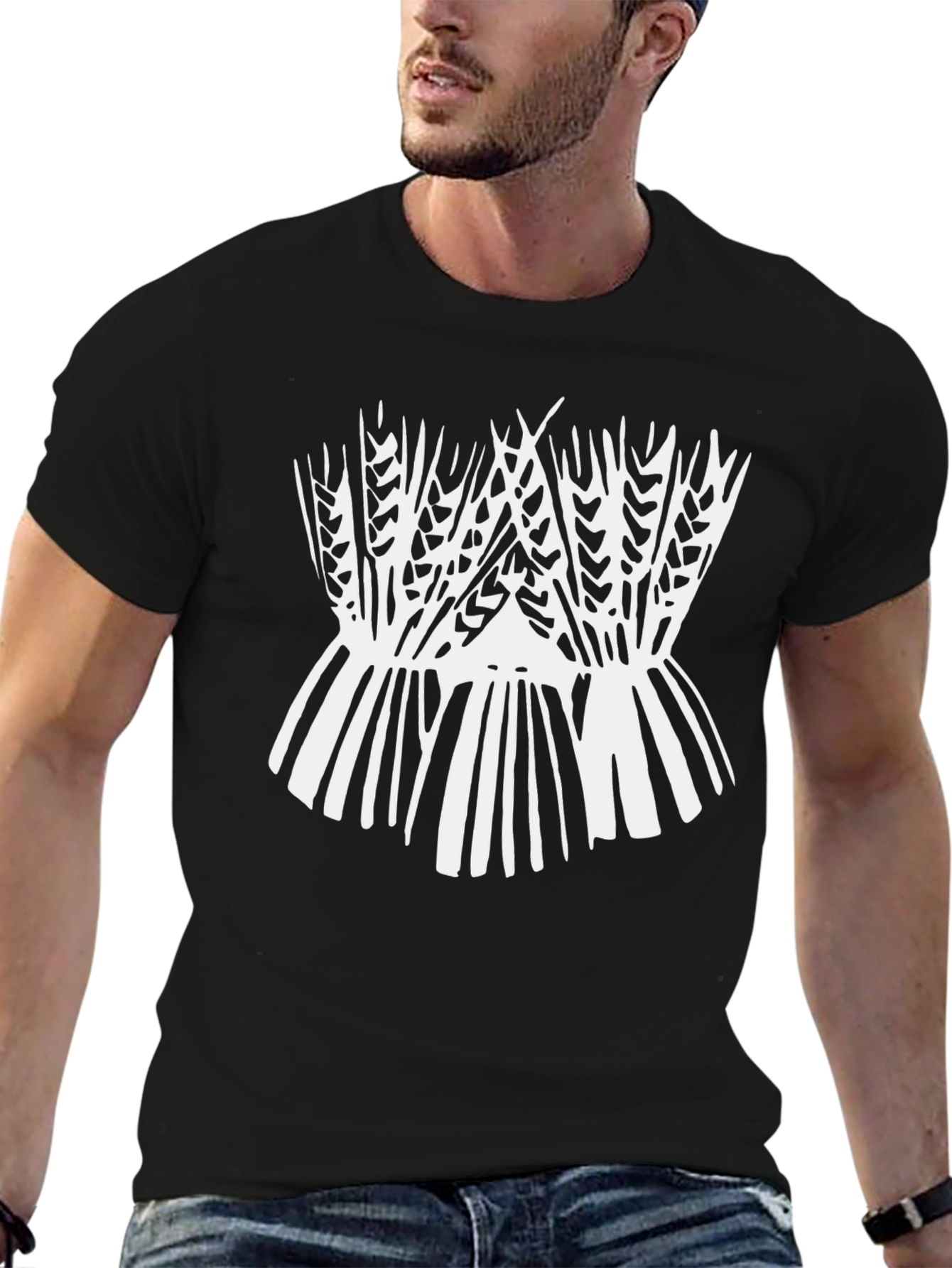 Black Wheat Graphic Tee - Soft Cotton Blend view 6