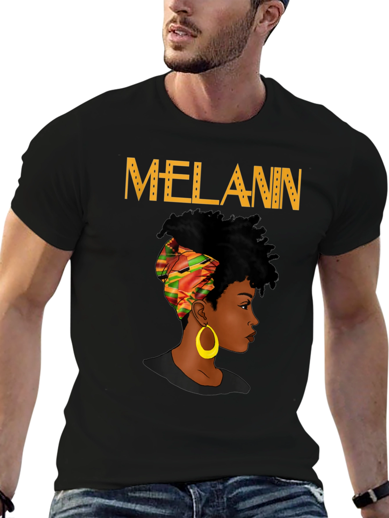Black Melanin Queen Black Graphic Tee view 6