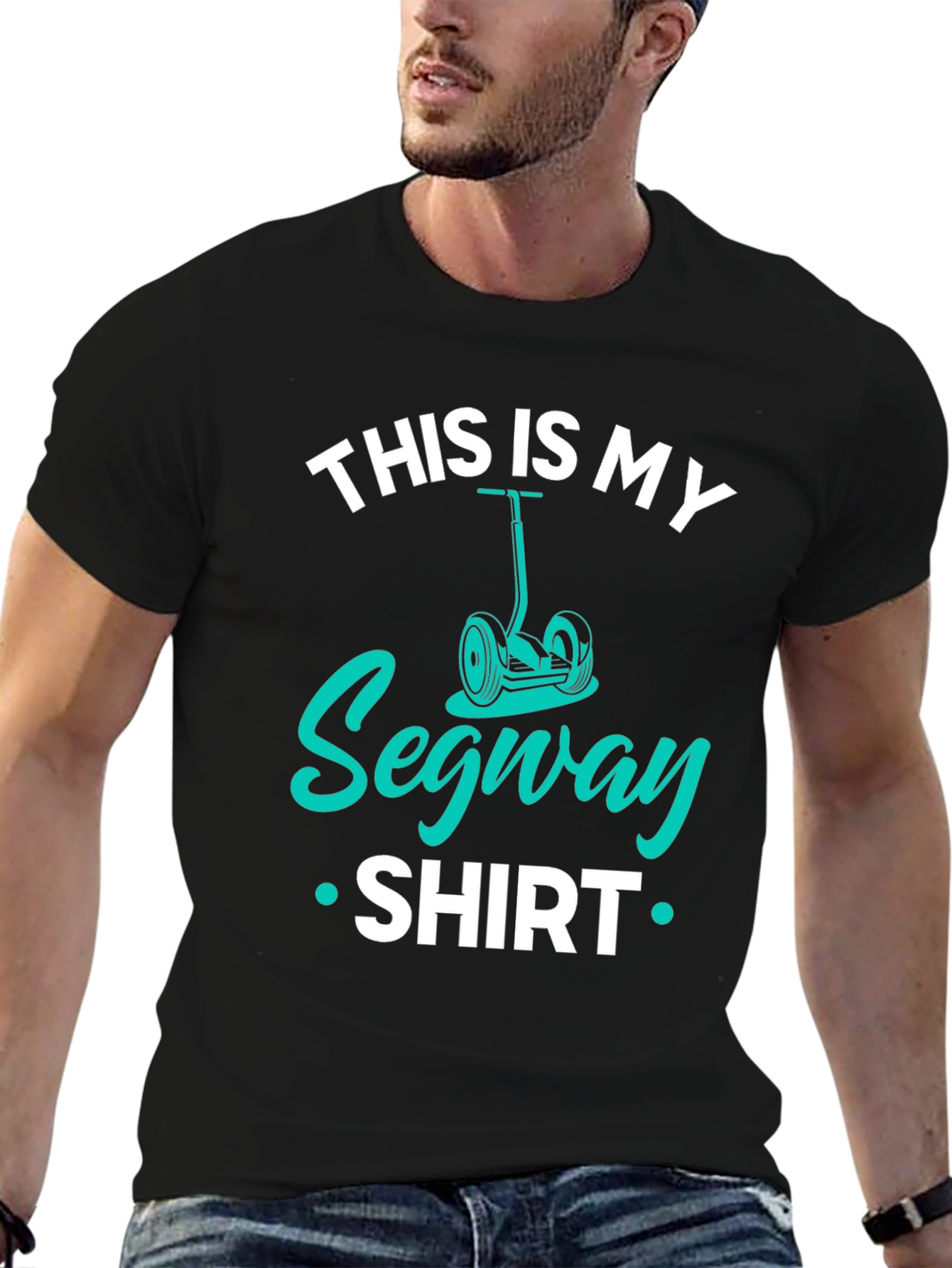 Black This Is My Segway Shirt - Funny Graphic Tee view 6