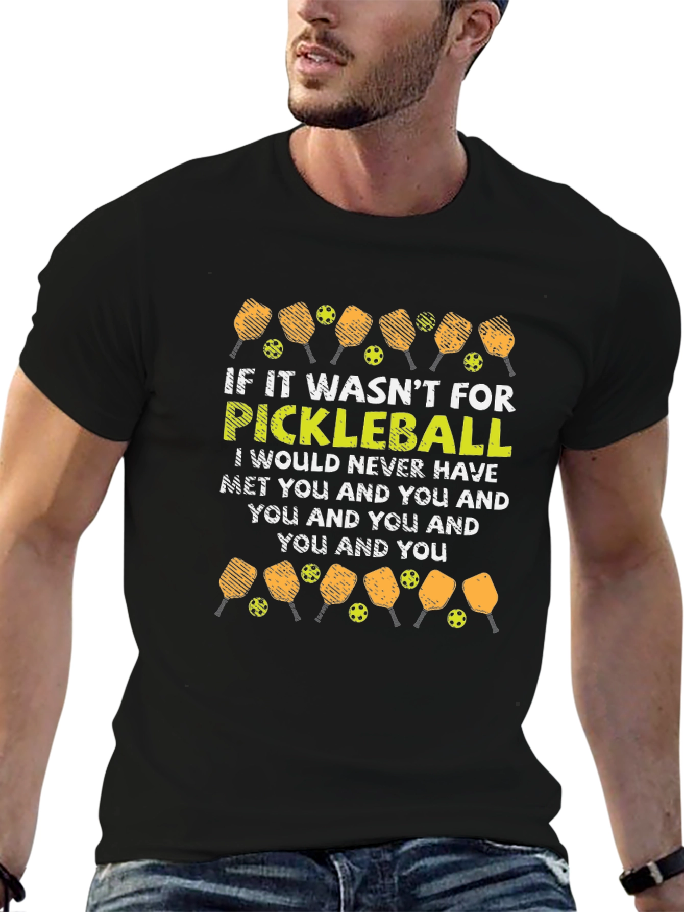 Black Pickleball T-Shirt: Funny Quote Design view 6