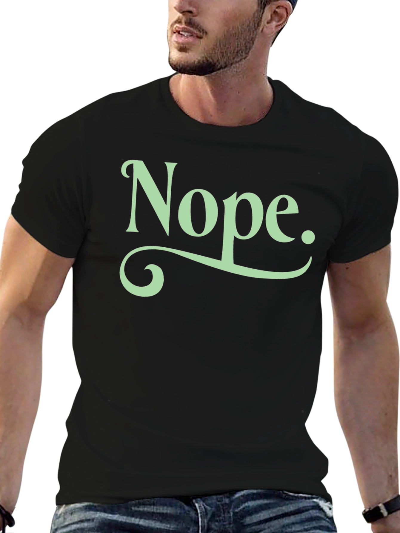 Black Nope Graphic Tee - Soft Cotton Unisex T-Shirt view 6