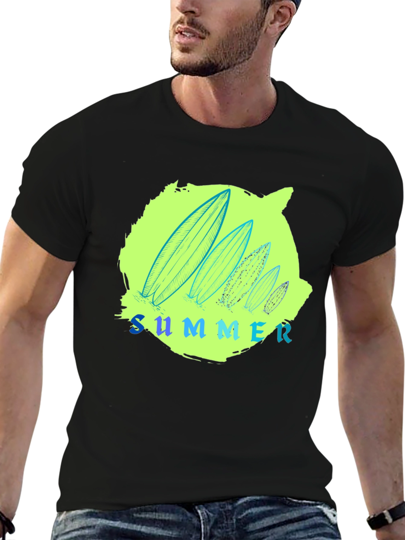 Summer Surfboard T-Shirt - Black - 6