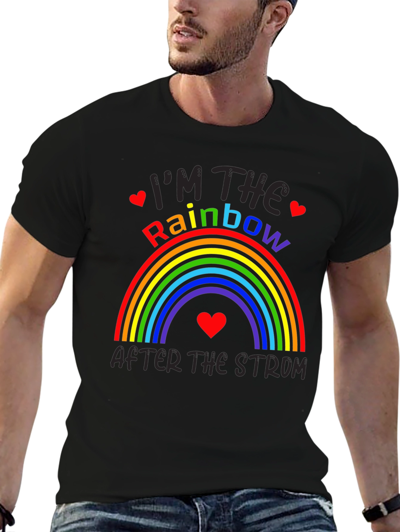 Black Rainbow After The Storm Graphic Tee view 6