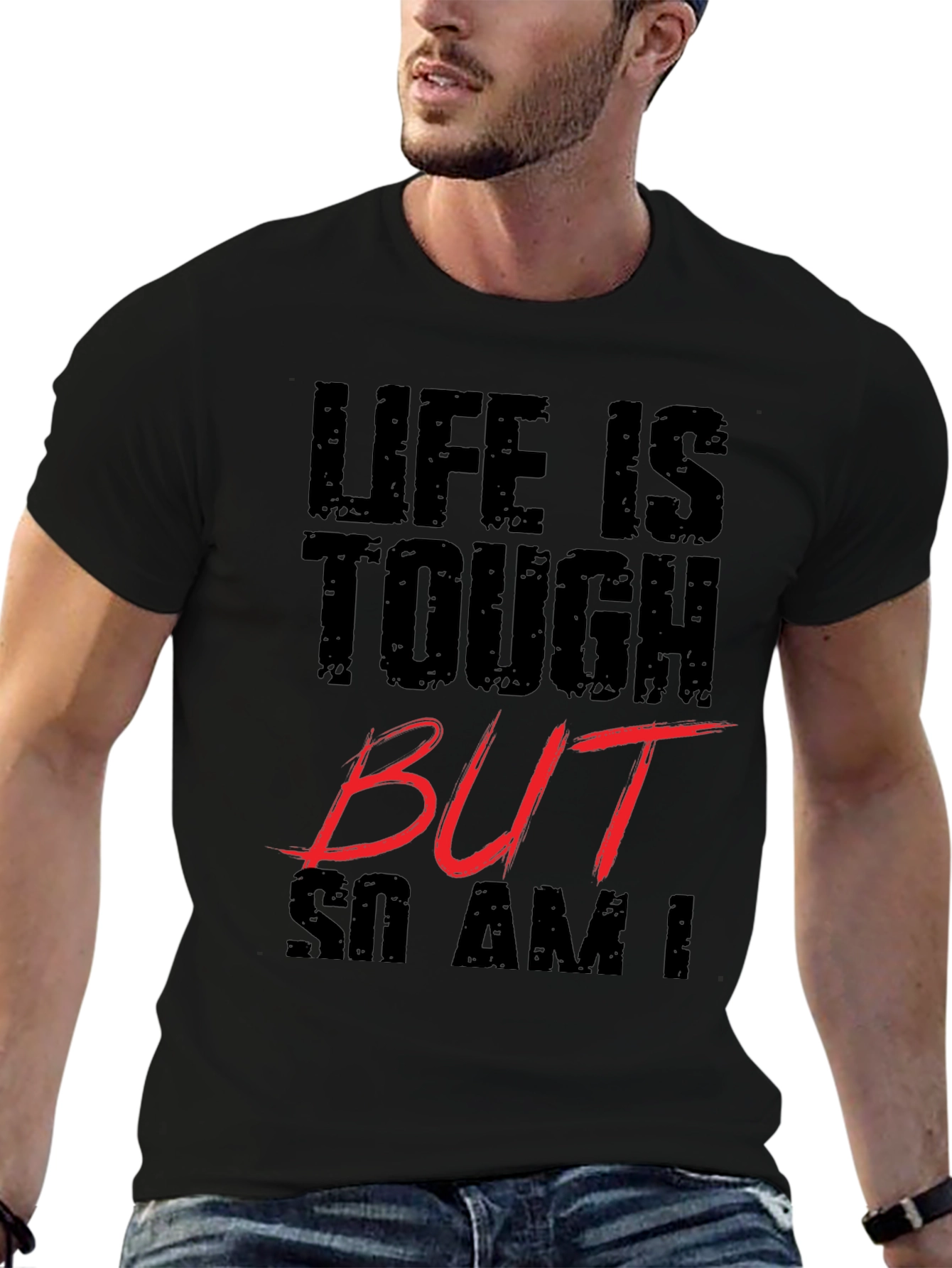Black Life Is Tough Graphic T-Shirt view 6