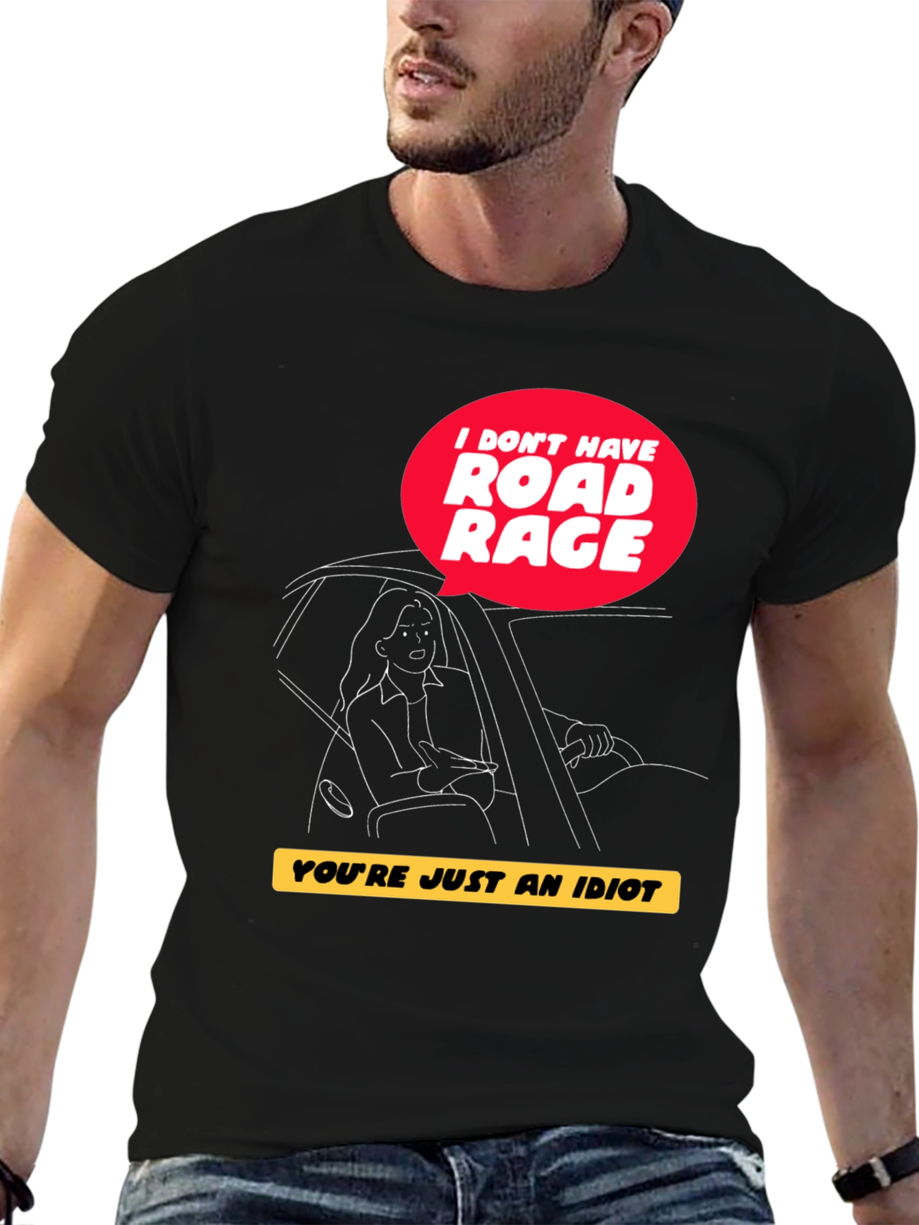 Black Road Rage Humor Graphic Tee view 6