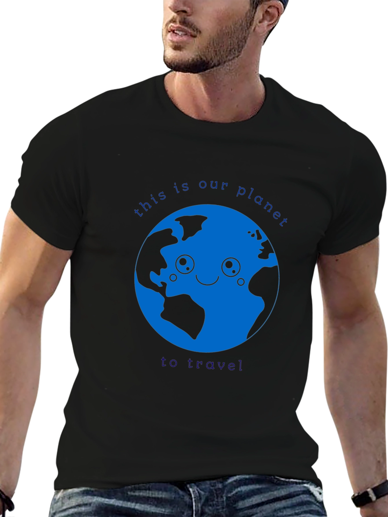 Black Earth Day T-Shirt - This is Our Planet to Travel view 6