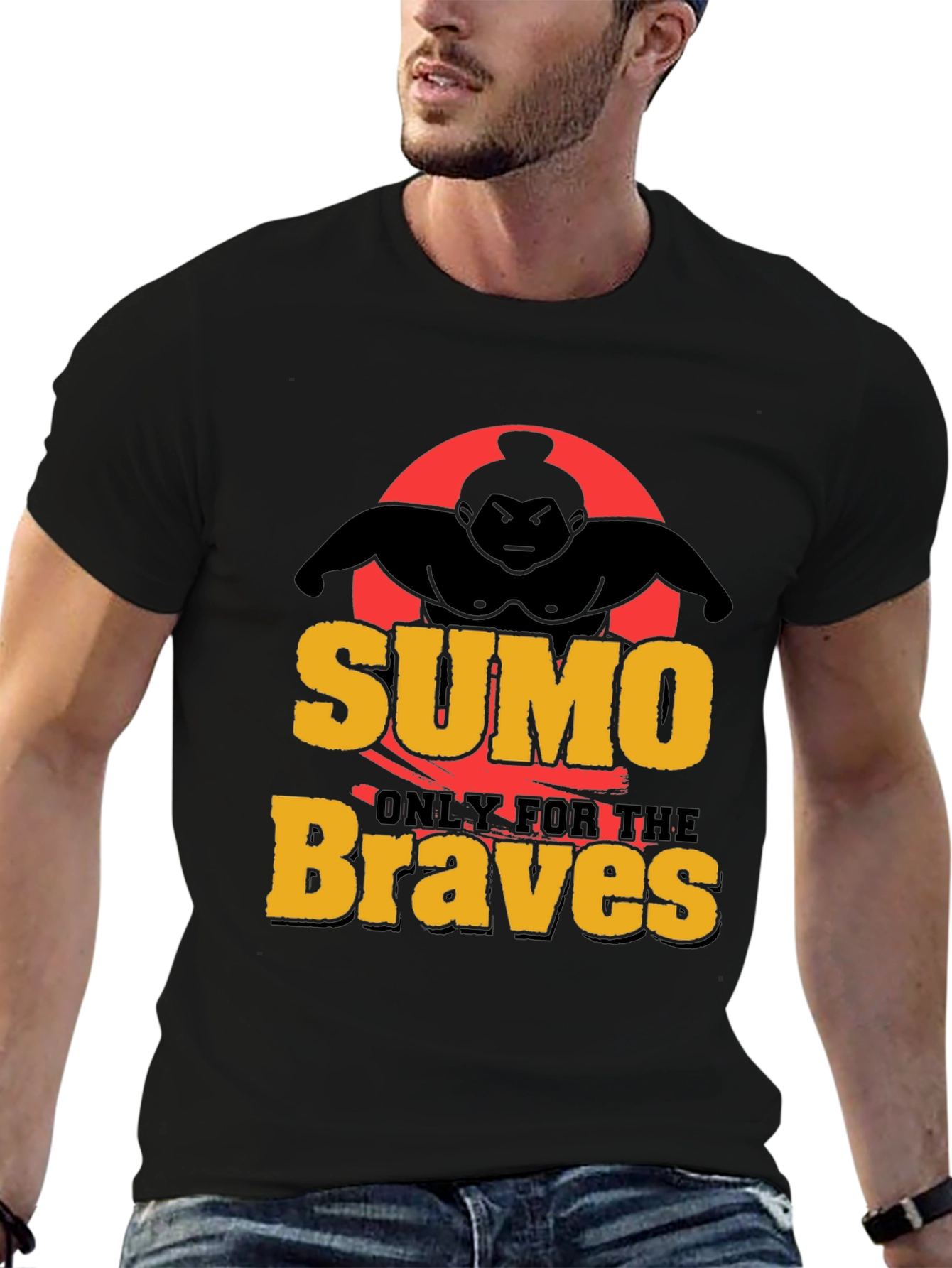 Black Sumo Braves Graphic Tee - Black view 6