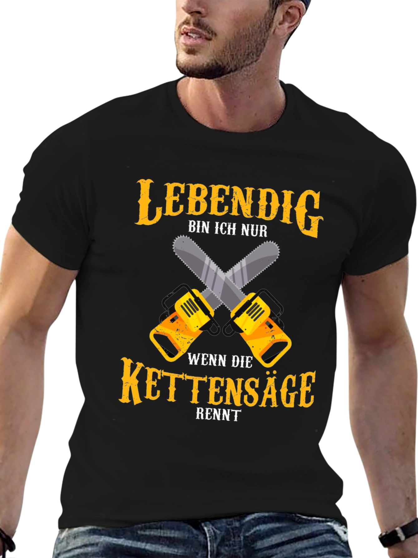 Black Lebendig Chainsaw T-Shirt view 6