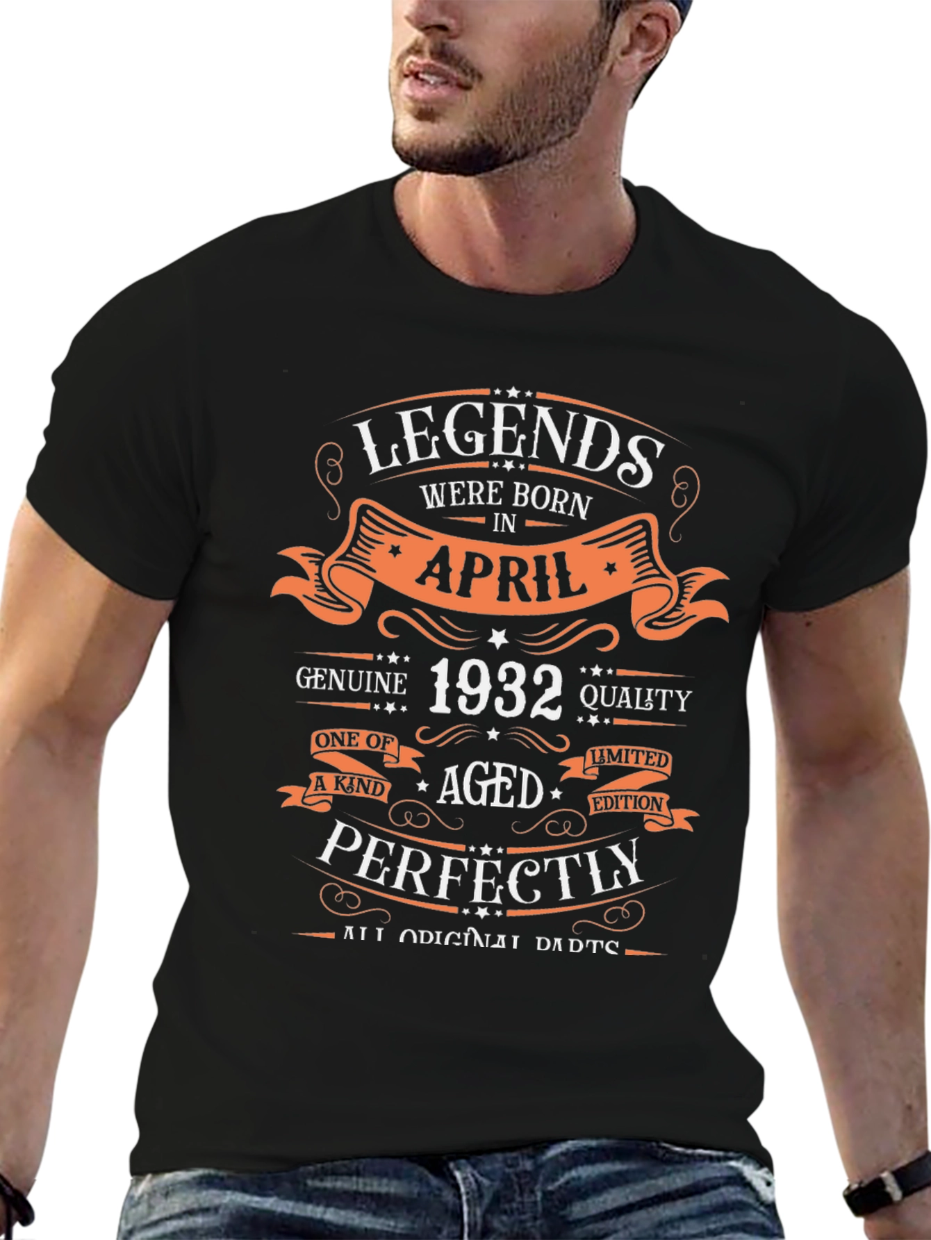 Black Legends Born in April 1932 T-Shirt view 6