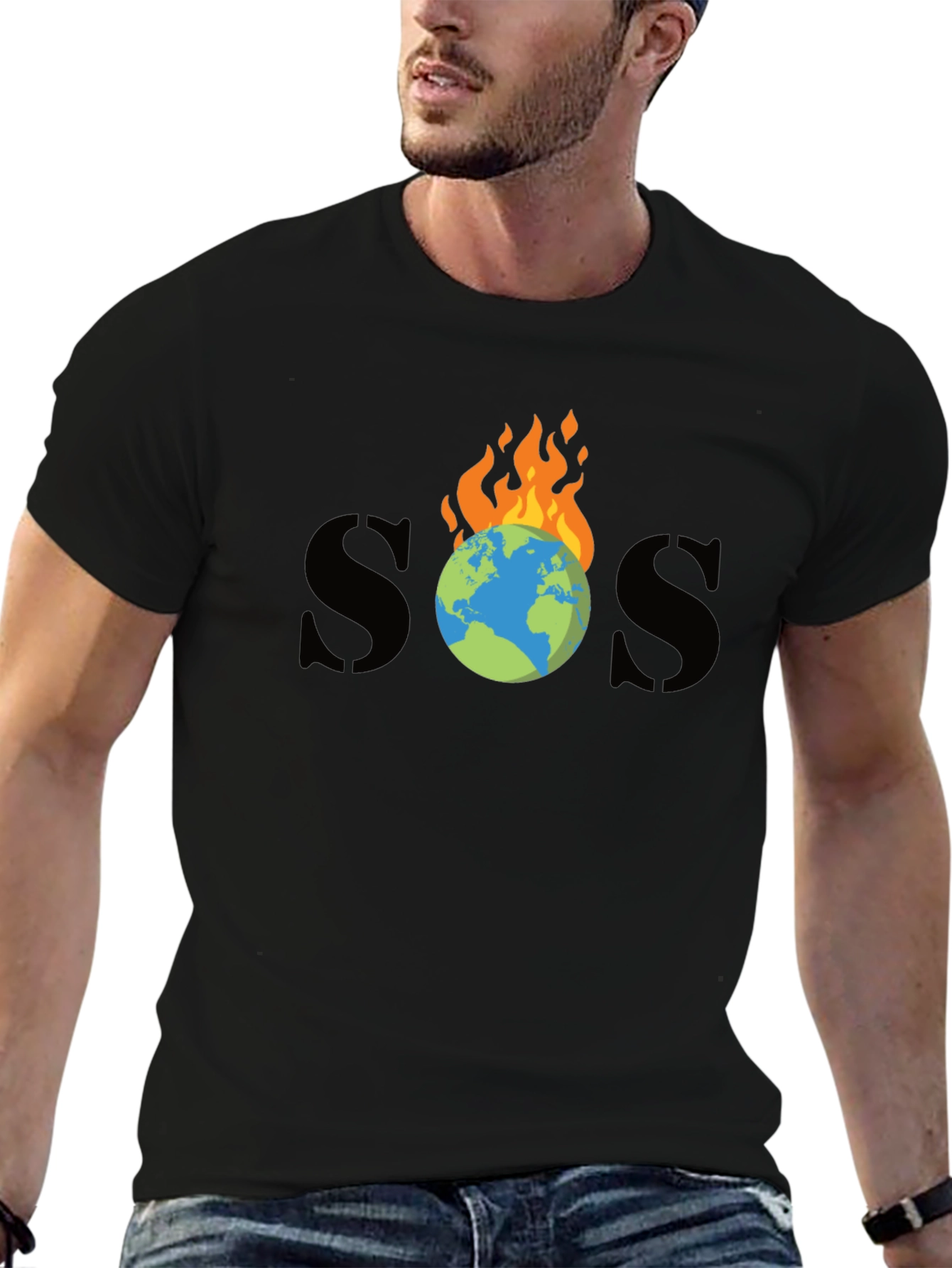 SOS Burning Earth Graphic Tee - Save Our Planet - 6