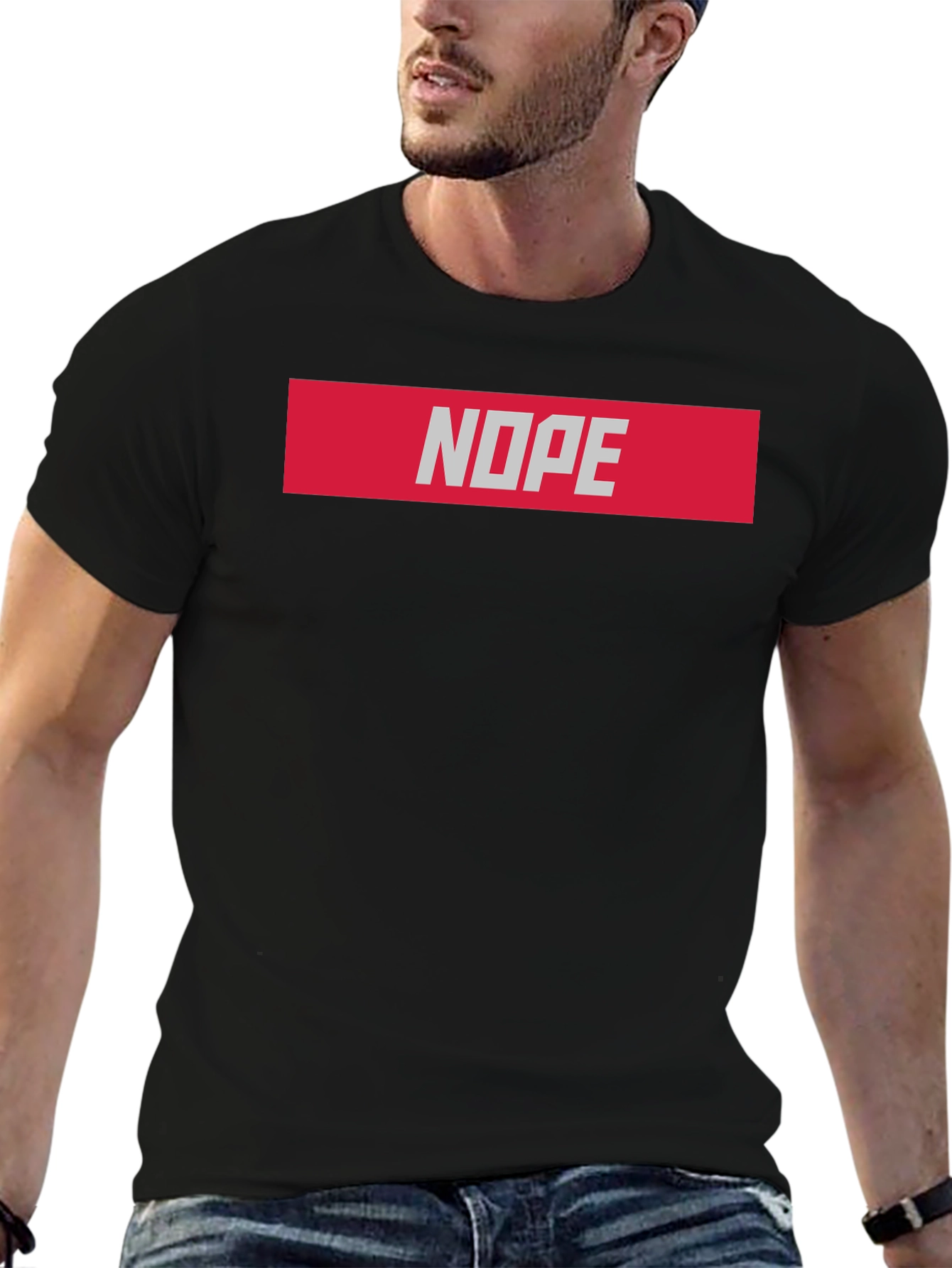 Black Nope Graphic T-Shirt - Casual Black Tee view 6