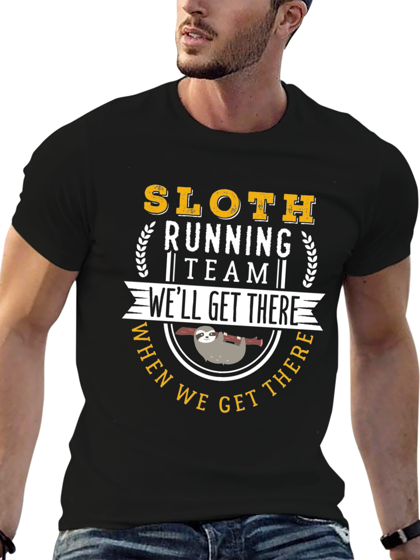 Black Sloth Running Team T-Shirt: We'll Get There view 6