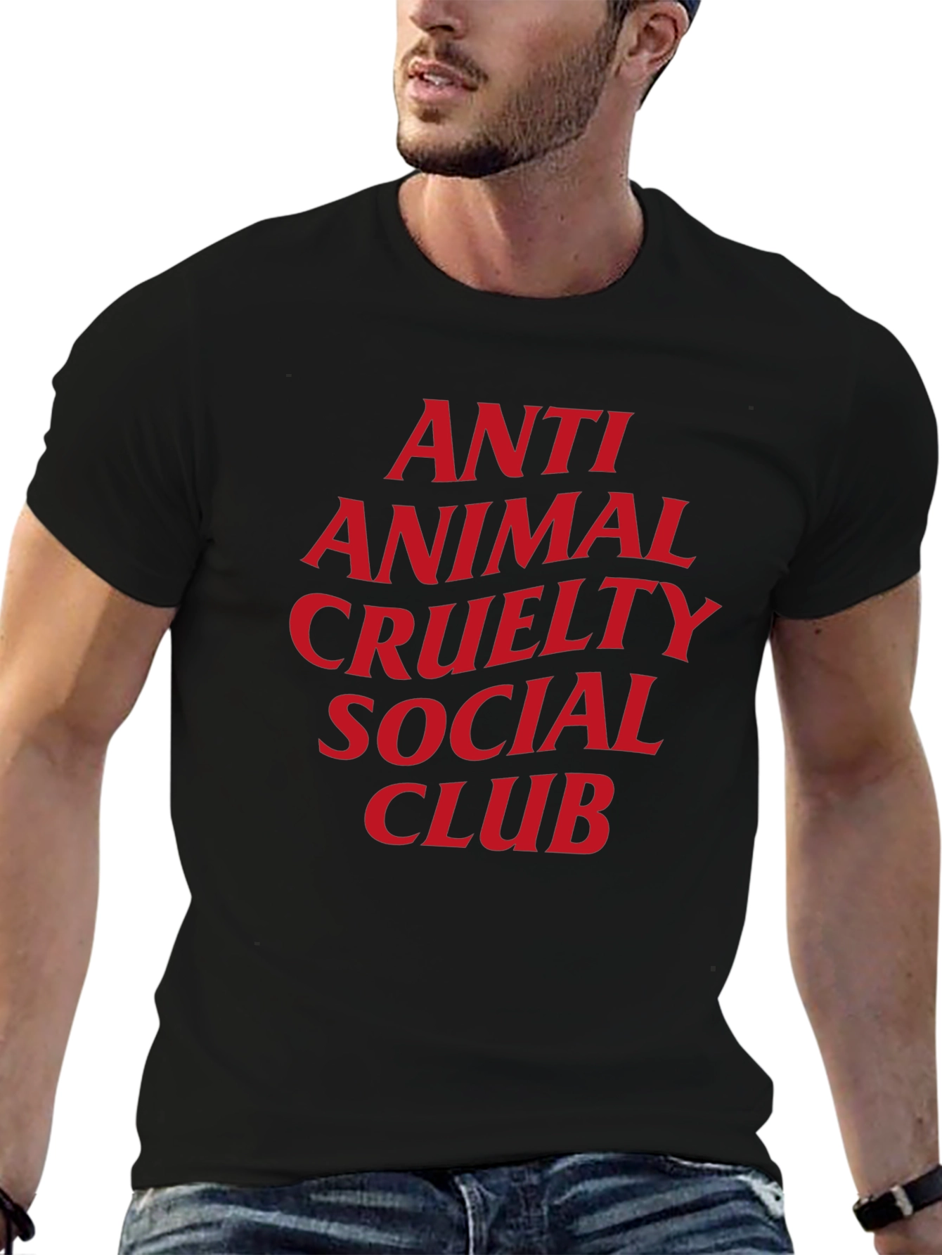 Black Anti Animal Cruelty Graphic Tee - Social Club view 6