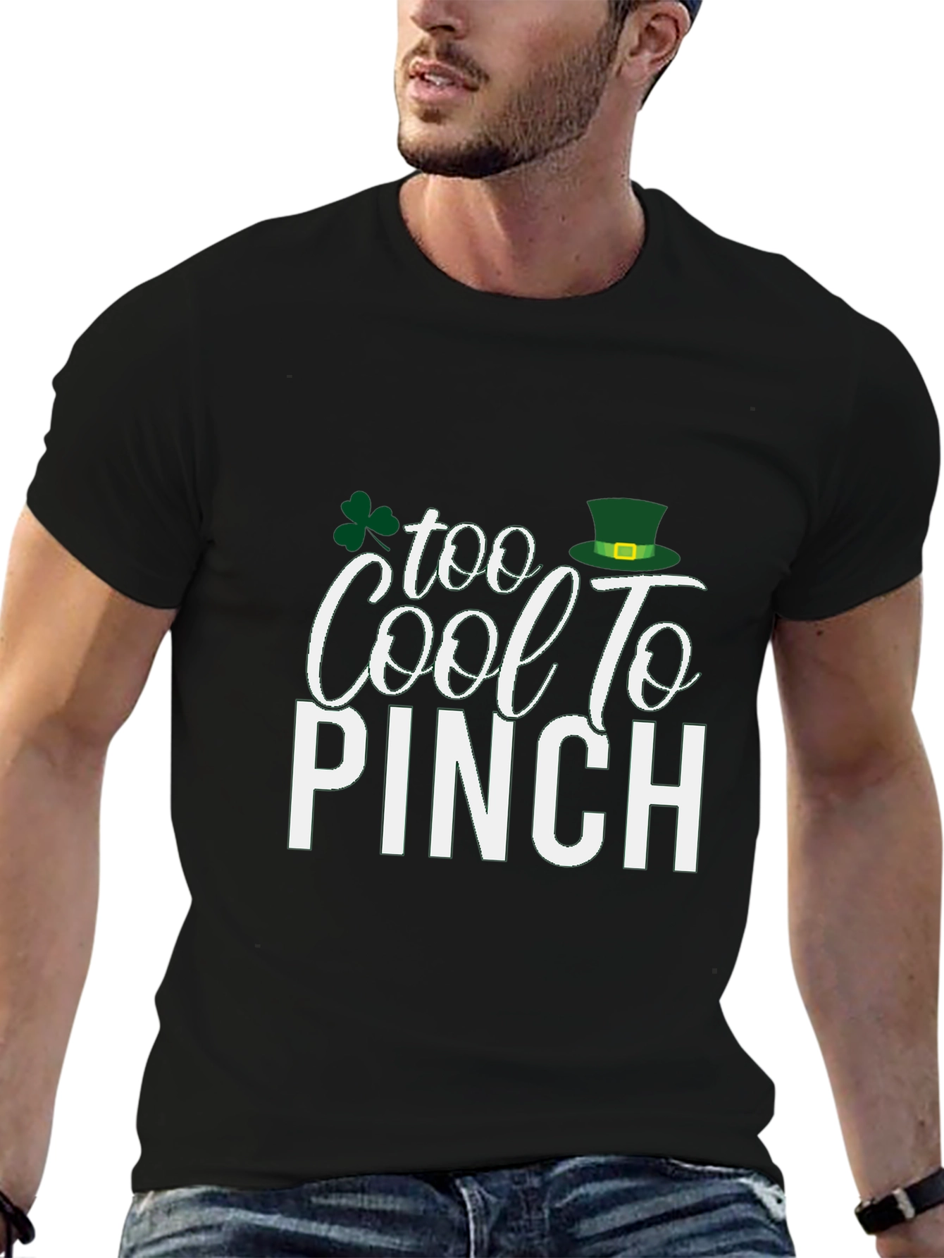 Black Too Cool to Pinch St. Patrick's Day T-Shirt view 6
