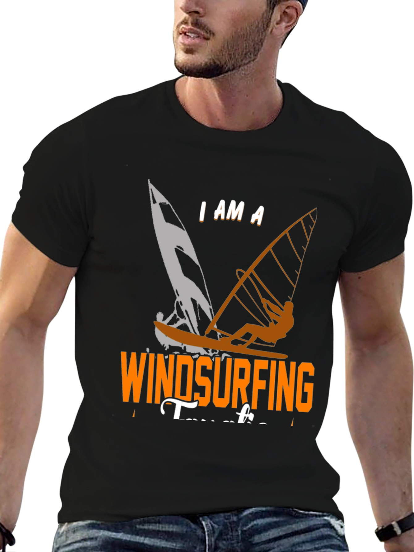 Black Windsurfing T-Shirt: "I Am A Windsurfing Teacher" view 6