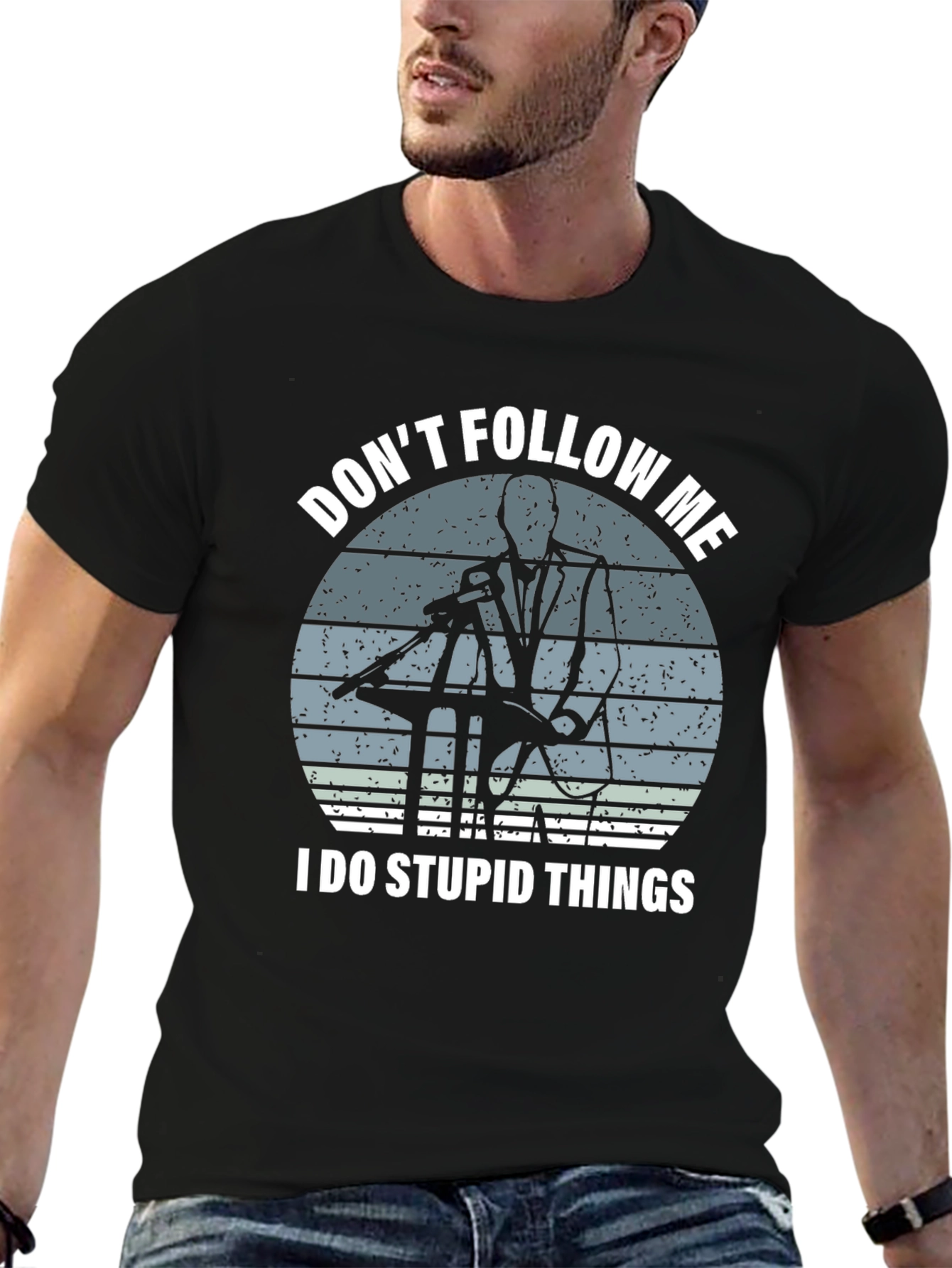 Black Don't Follow Me T-Shirt - Humorous Design view 6