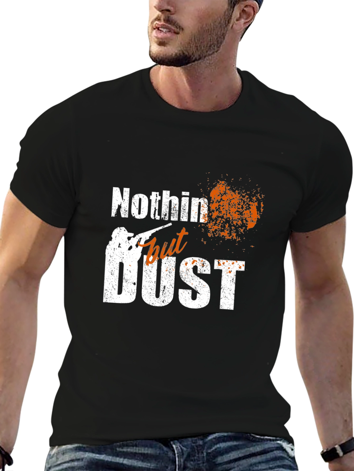 Black Nothin' But Dust Men's Black Graphic Tee view 6