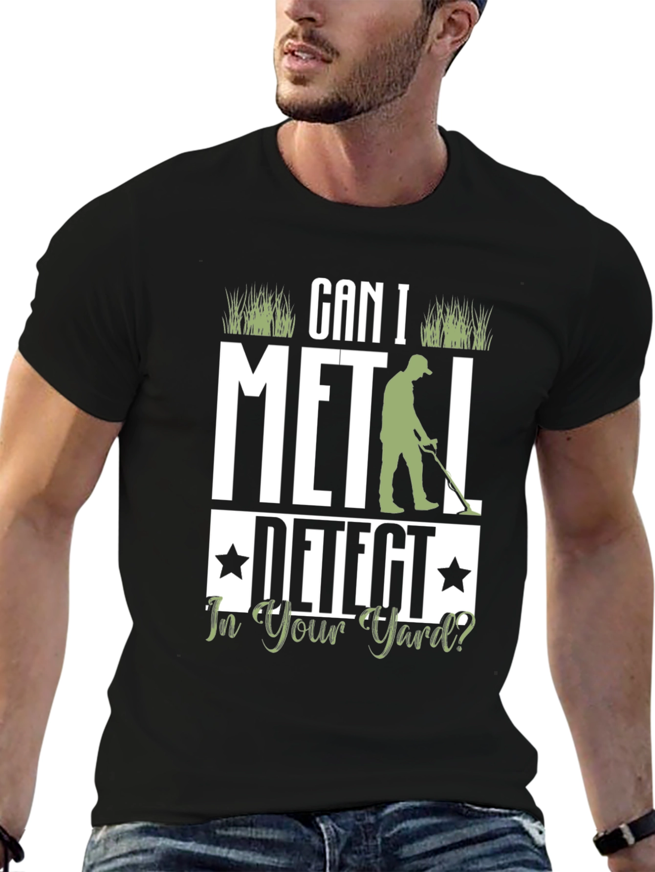 Black Metal Detecting T-Shirt - Can I Detect? view 6