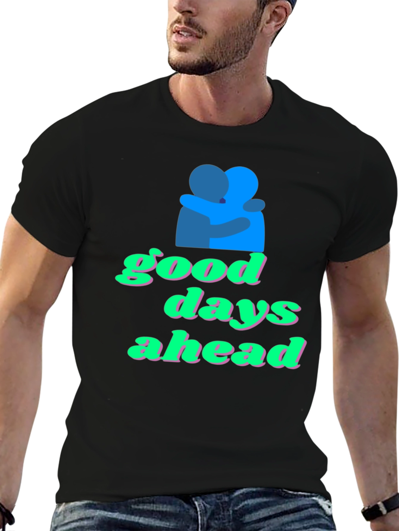 Black Good Days Ahead Graphic Tee view 6