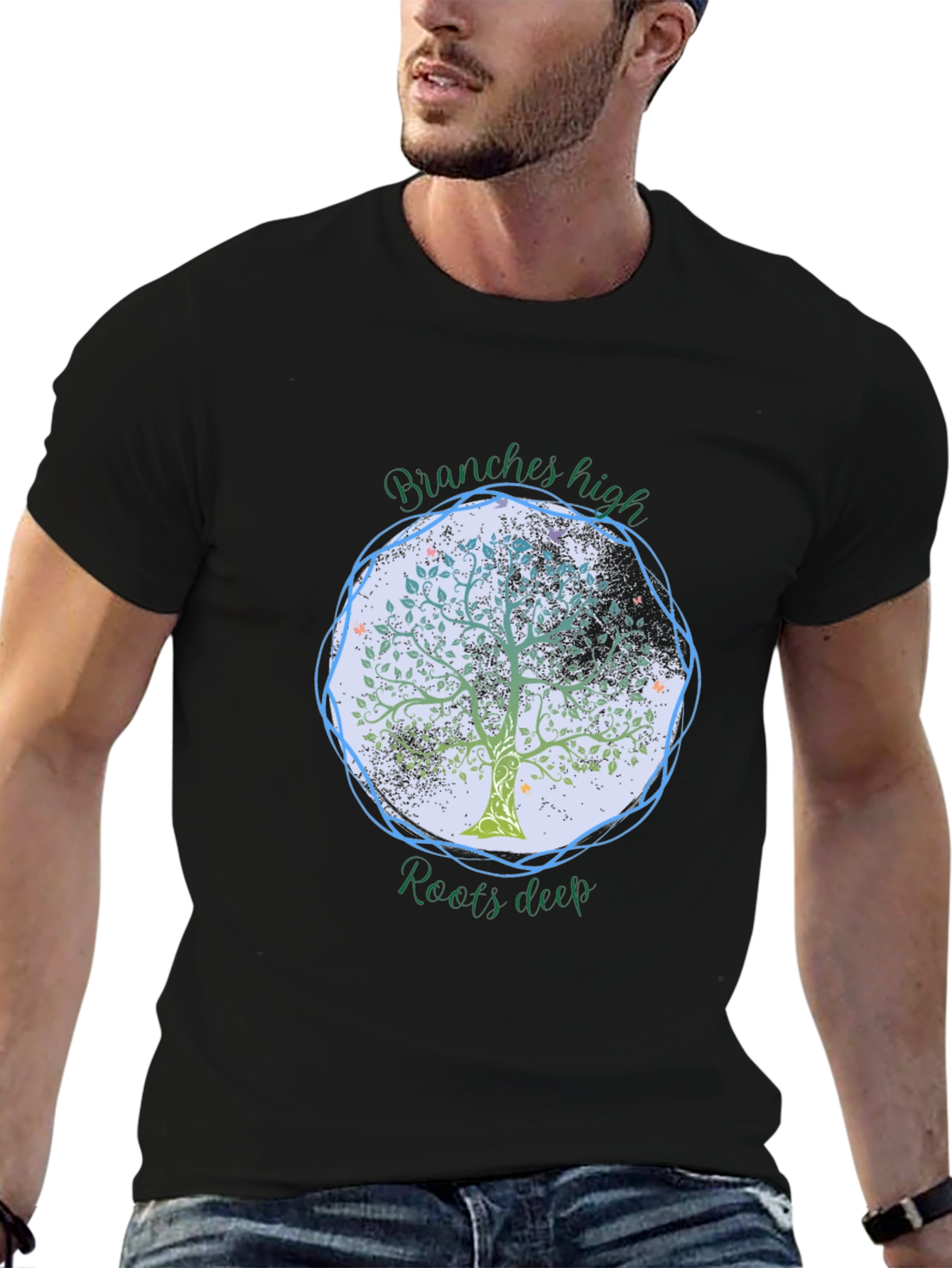 Black Branches High Roots Deep Tree Graphic Tee view 6