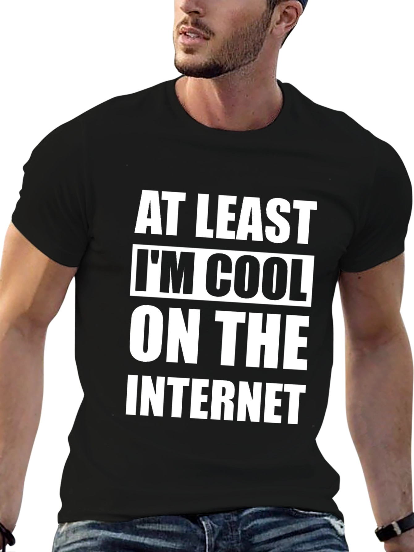 Black Cool on the Internet T-Shirt - Black Graphic Tee view 6