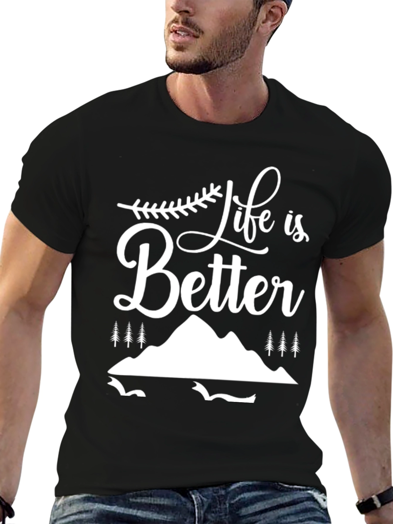 Black Life is Better Graphic Tee - Black view 6