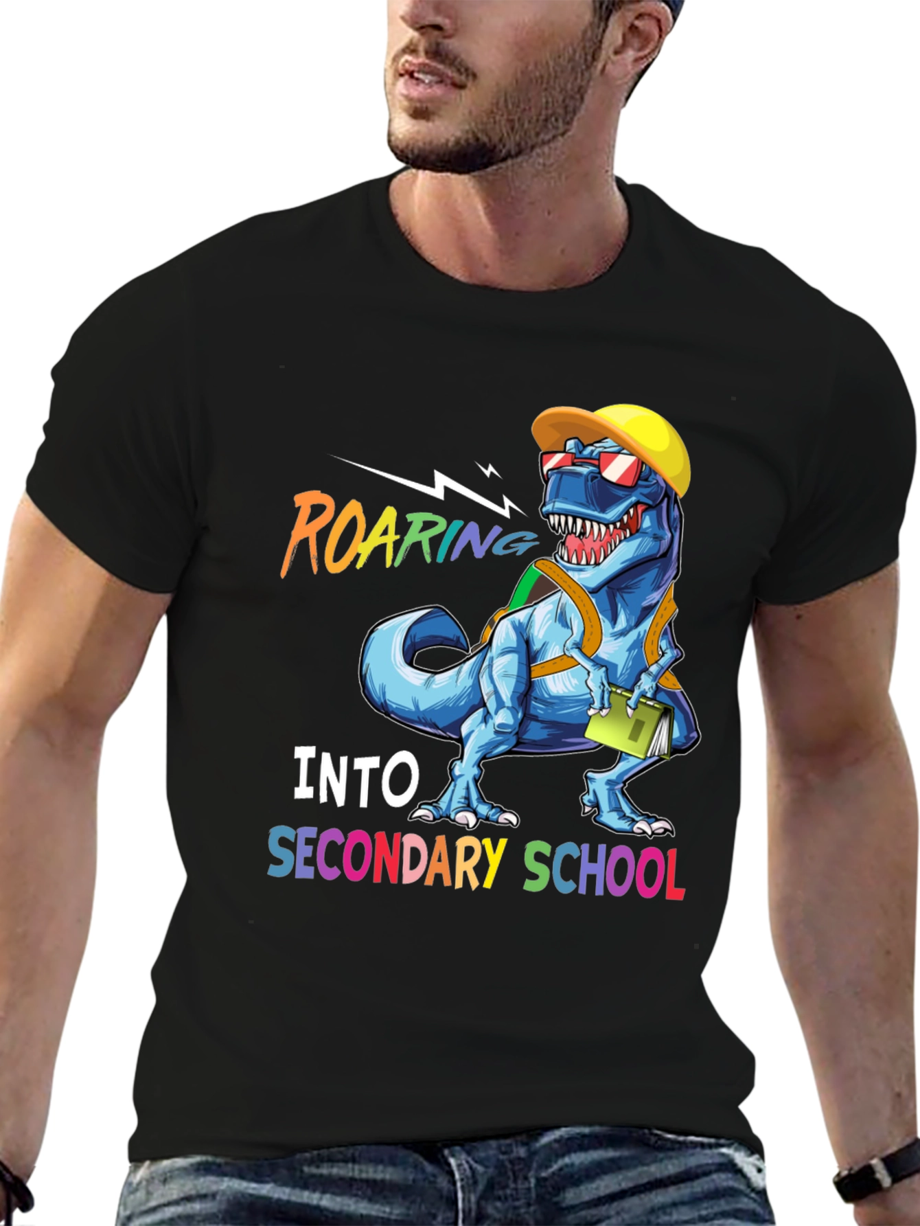 Black Roaring Into Secondary School T-Shirt view 6