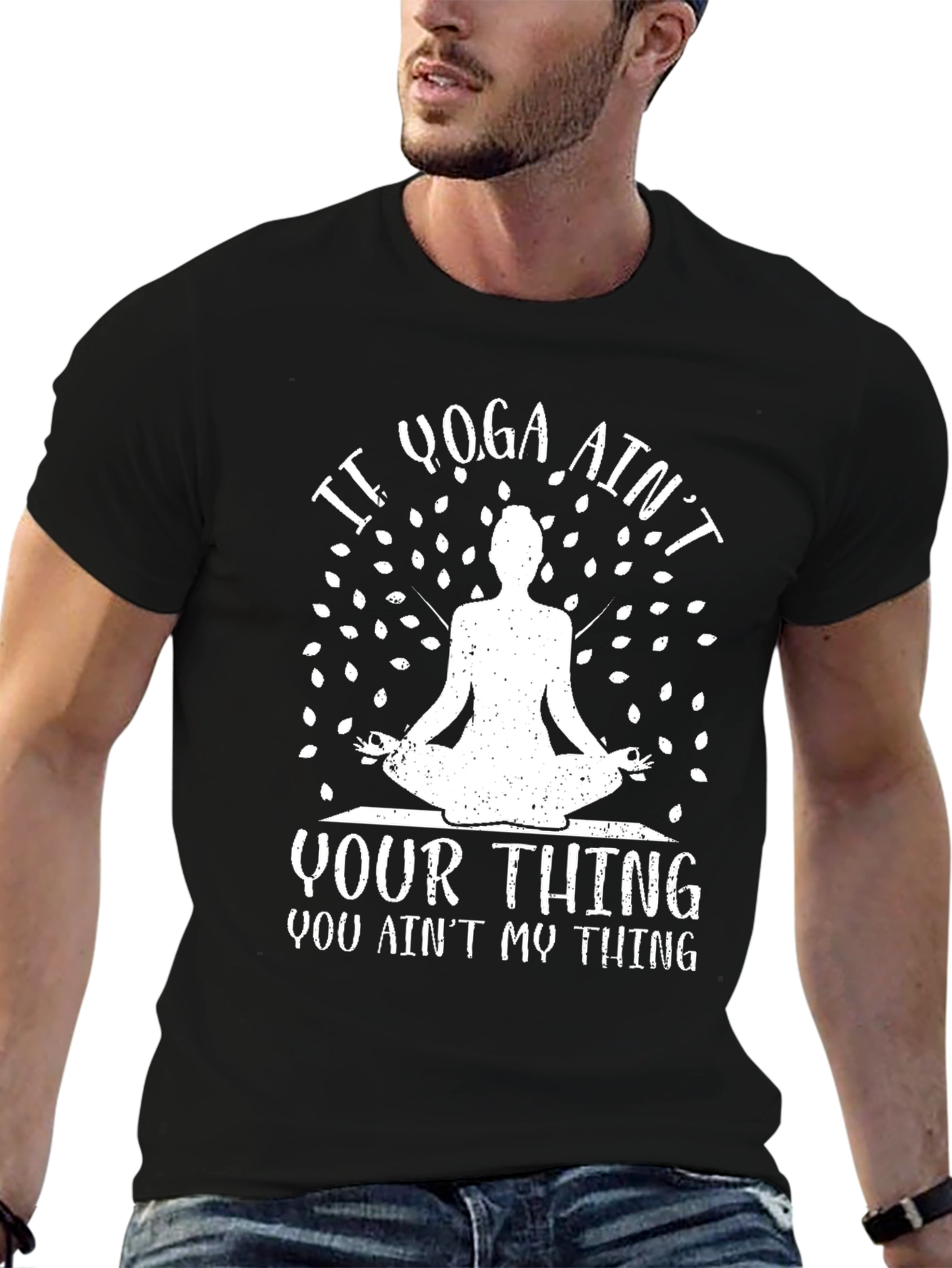 Black Yoga Ain't Your Thing Graphic T-Shirt view 6