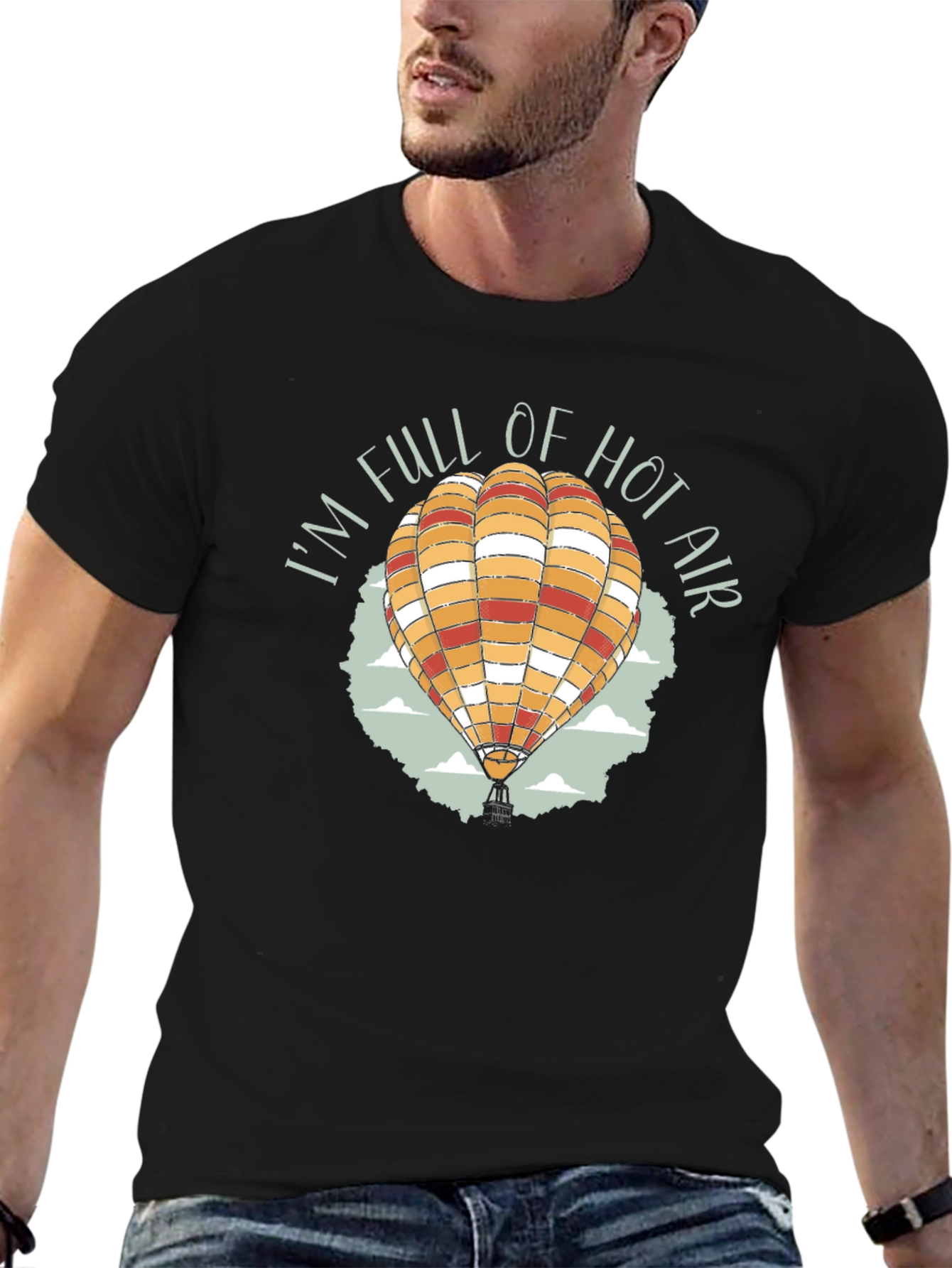 Black I'm Full of Hot Air T-Shirt | Novelty Graphic Tee view 6