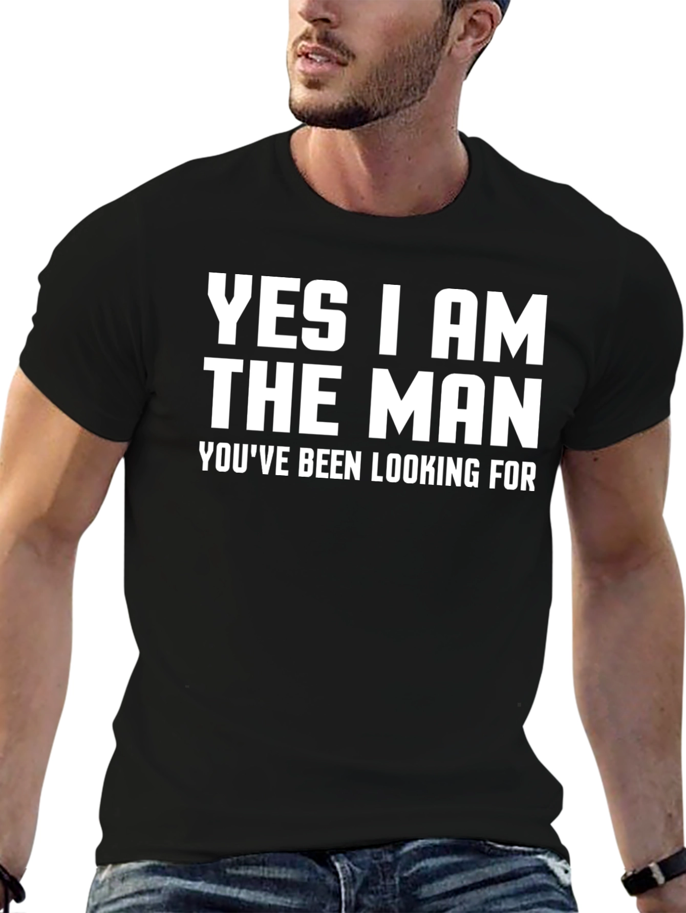 Black Yes I Am The Man Graphic T-Shirt view 6