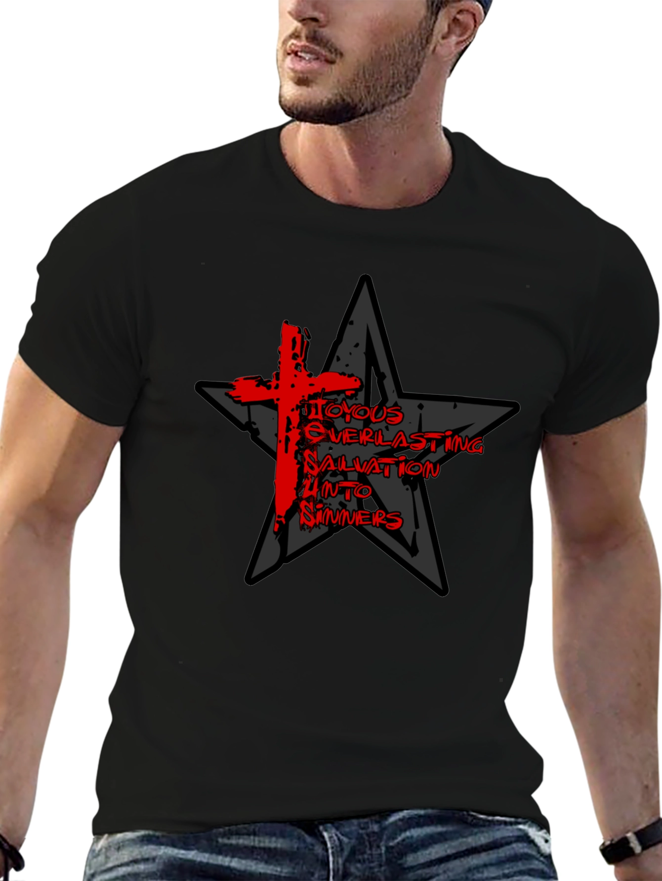 Black Joyous Salvation Graphic T-Shirt view 6