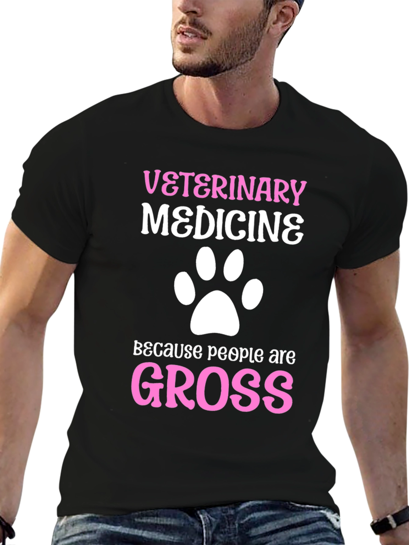 Black Veterinary Medicine T-Shirt view 6