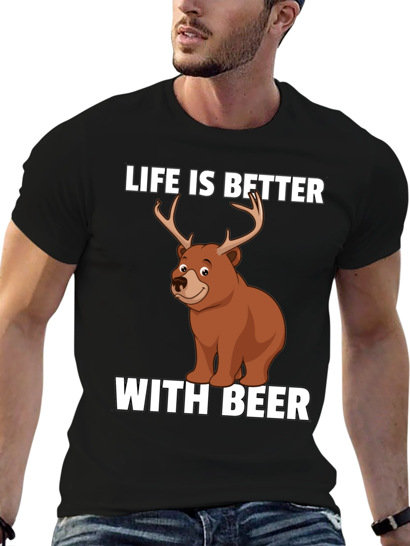 Black Life is Better with Beer Funny Graphic T-Shirt view 6