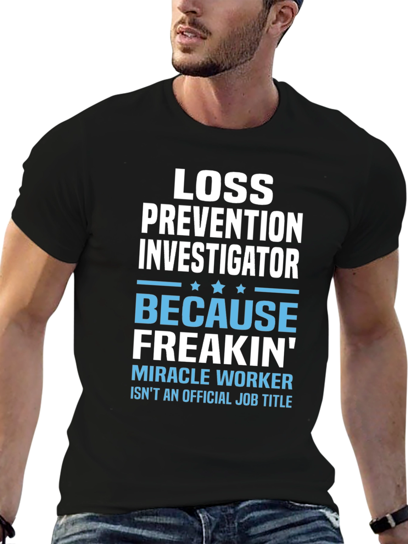Black Loss Prevention Investigator Funny T-Shirt view 6