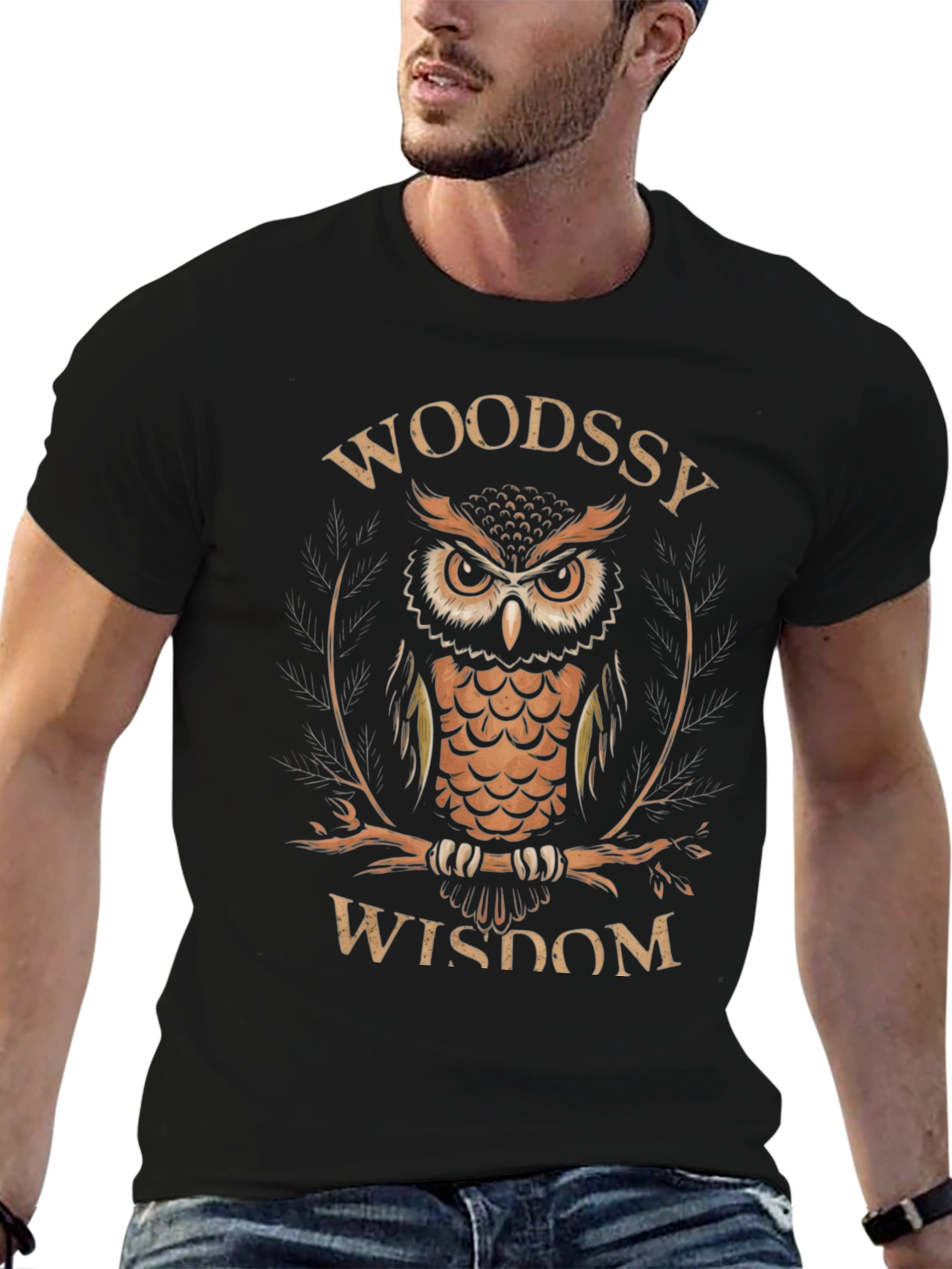 Black Woodssy Wisdom Owl Graphic Tee view 6