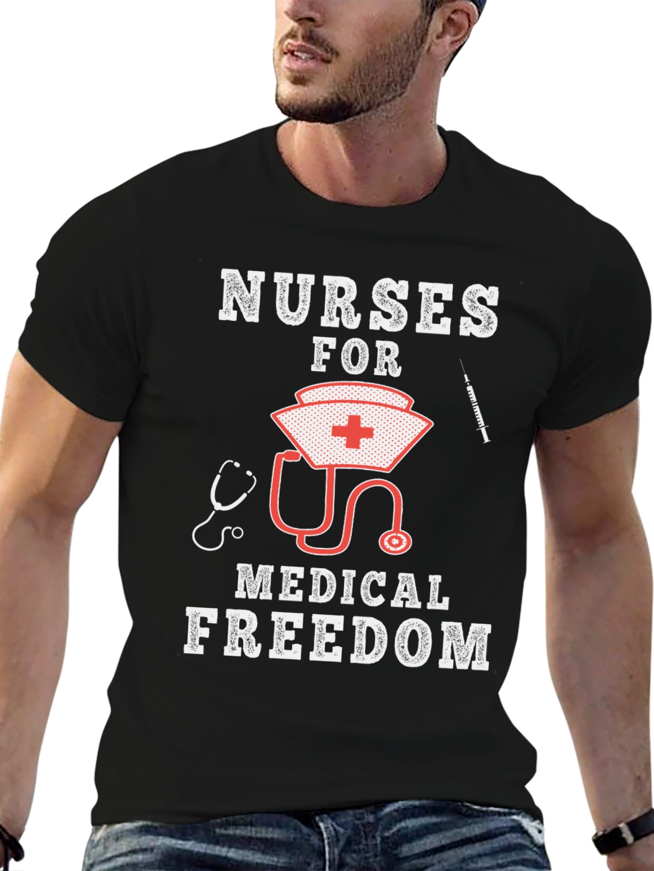 Black Nurses for Medical Freedom Graphic Tee view 6