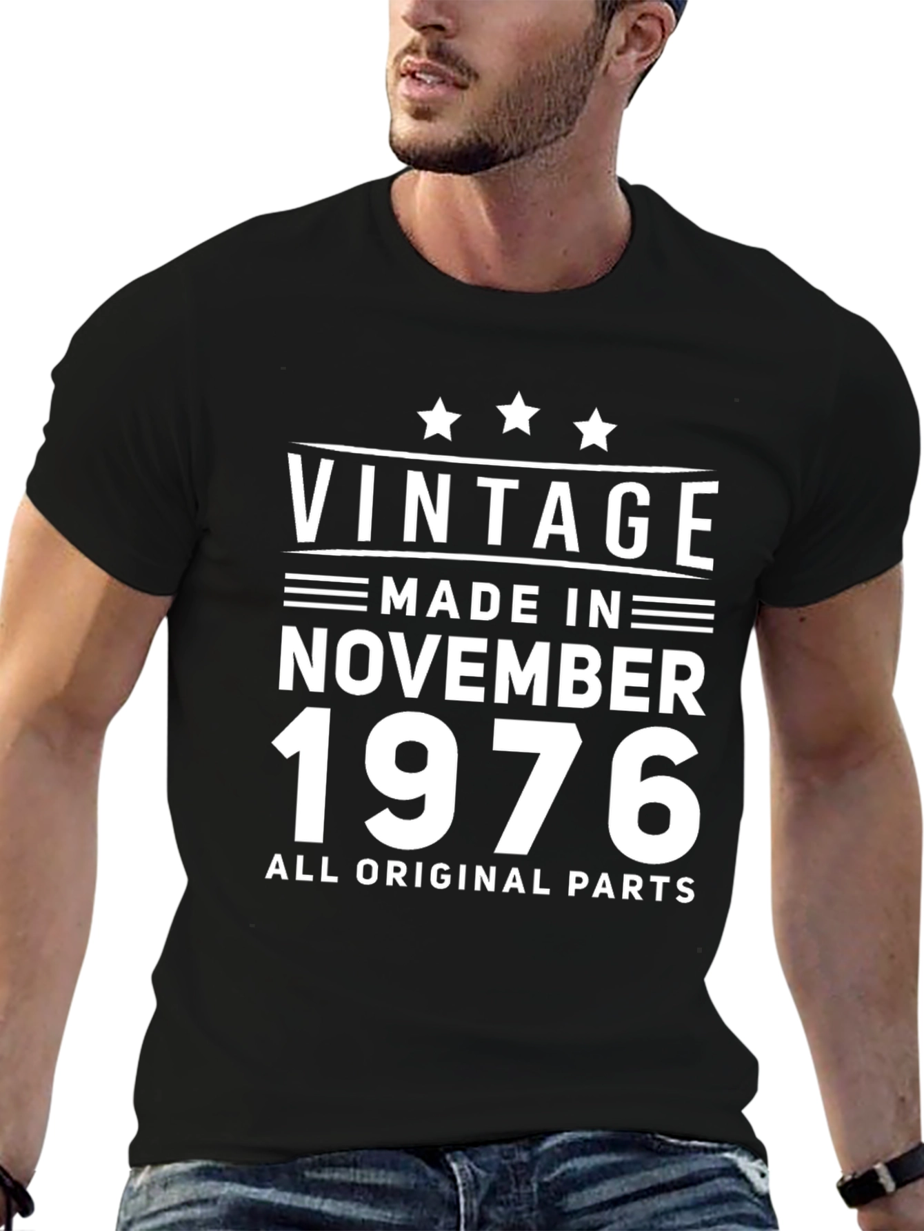 Black Vintage November 1976 T-Shirt view 6