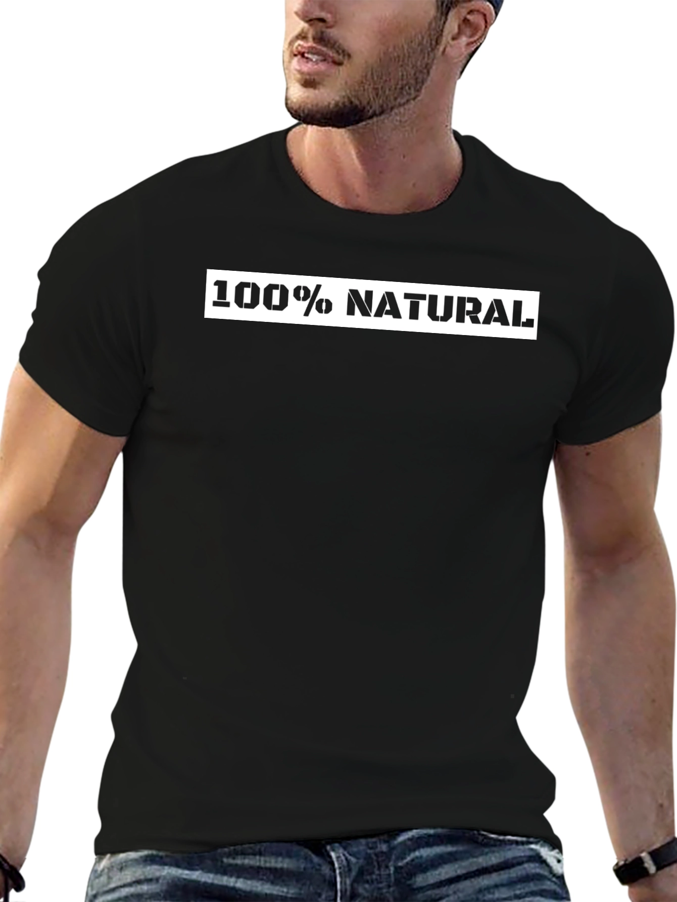Black 100% Natural Black T-Shirt view 6
