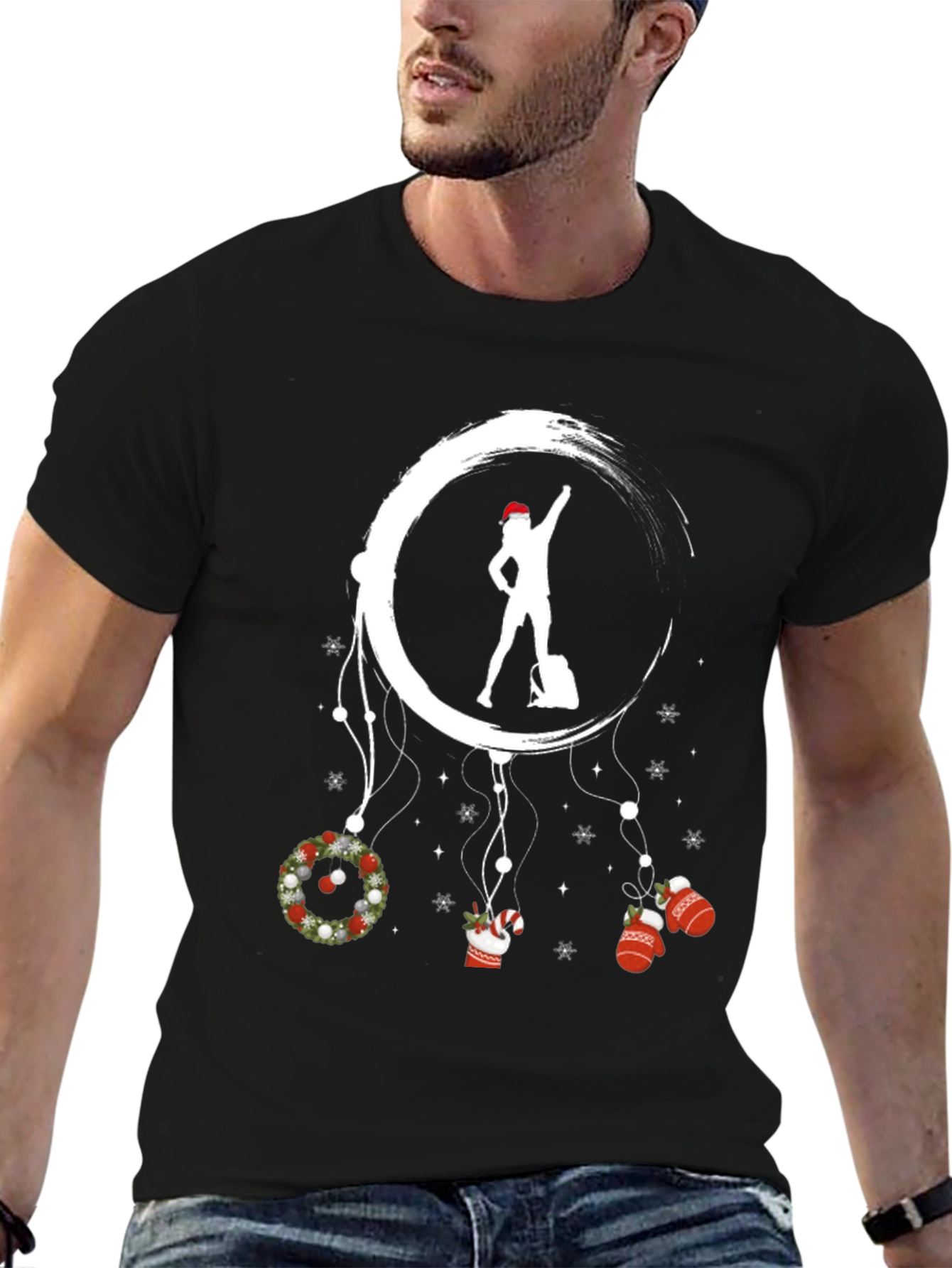 Black Holiday Dream Catcher Graphic T-Shirt view 6