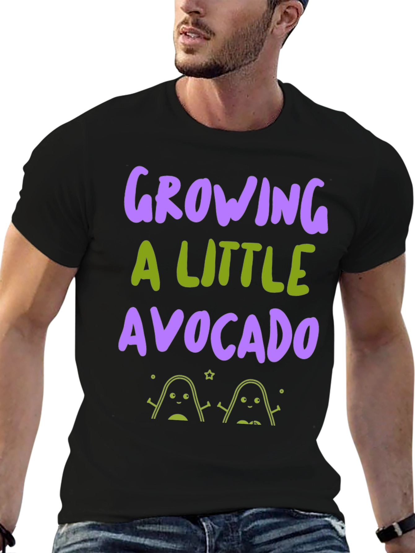 Black Growing a Little Avocado Graphic Tee view 6