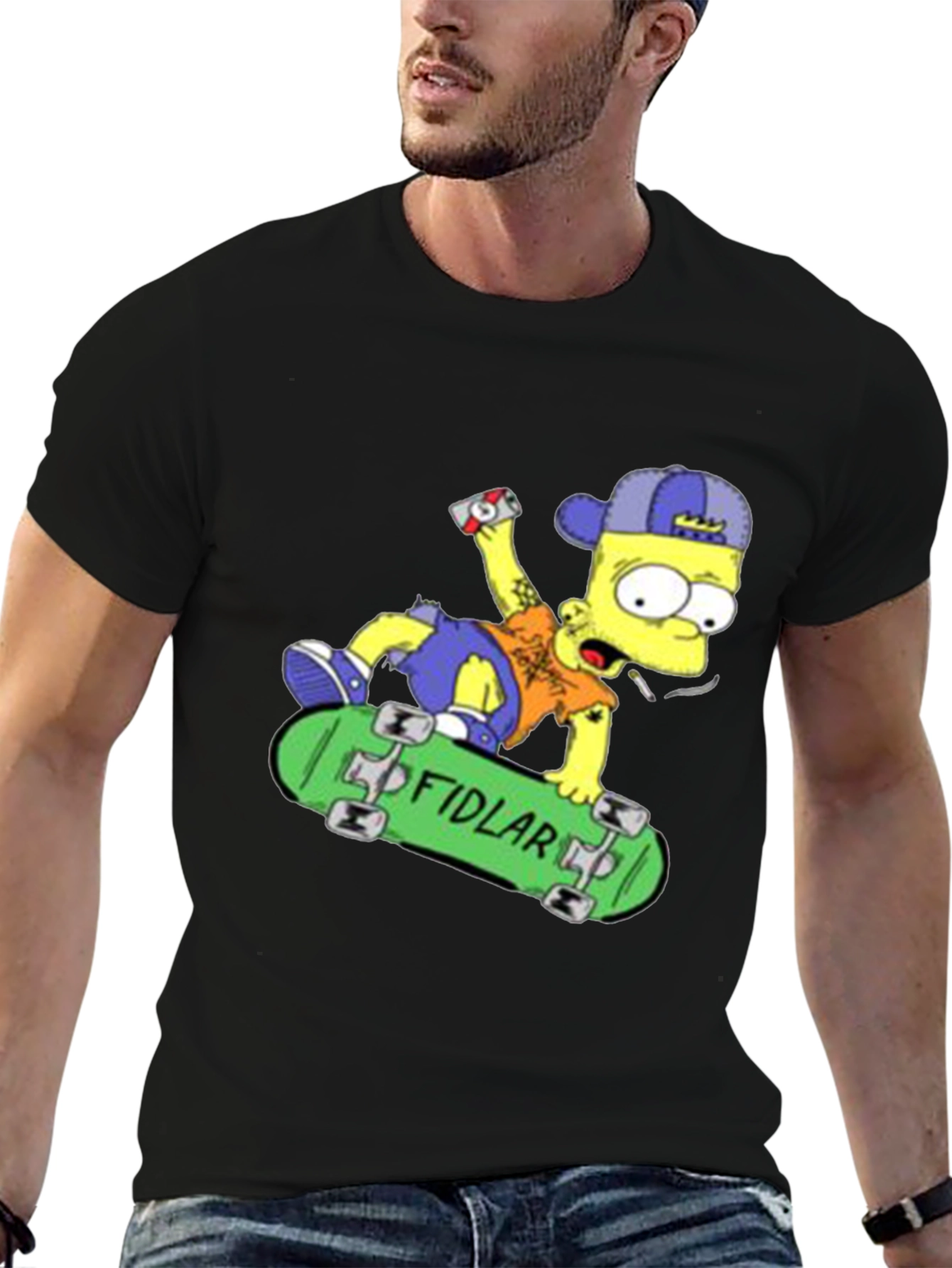 Black Bart Simpson Skateboard Graphic T-Shirt view 6